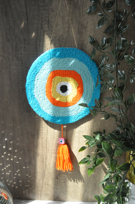 Vibrant Evil Eye Tufted Wall Art