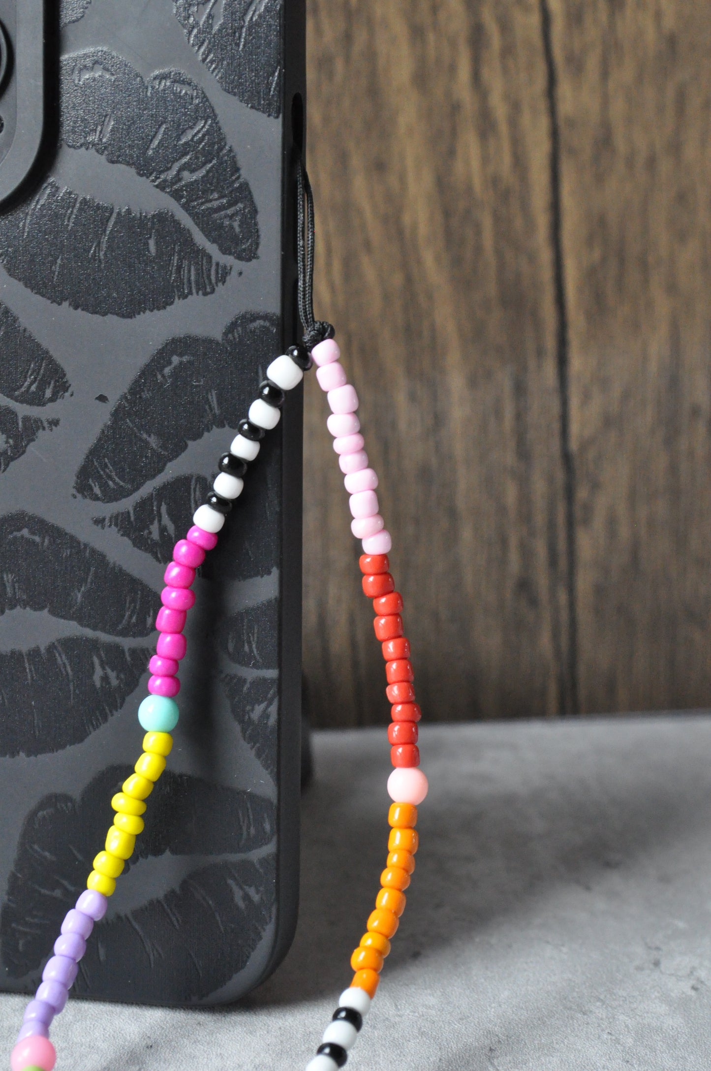 Rainbow Beaded Phone Charm