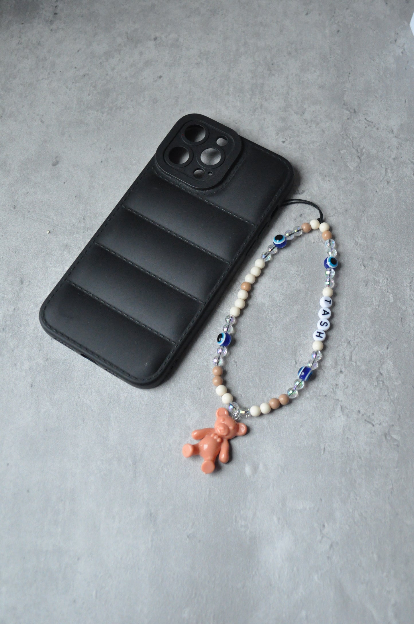 Teddy Bear Beaded Phone Charm Strap