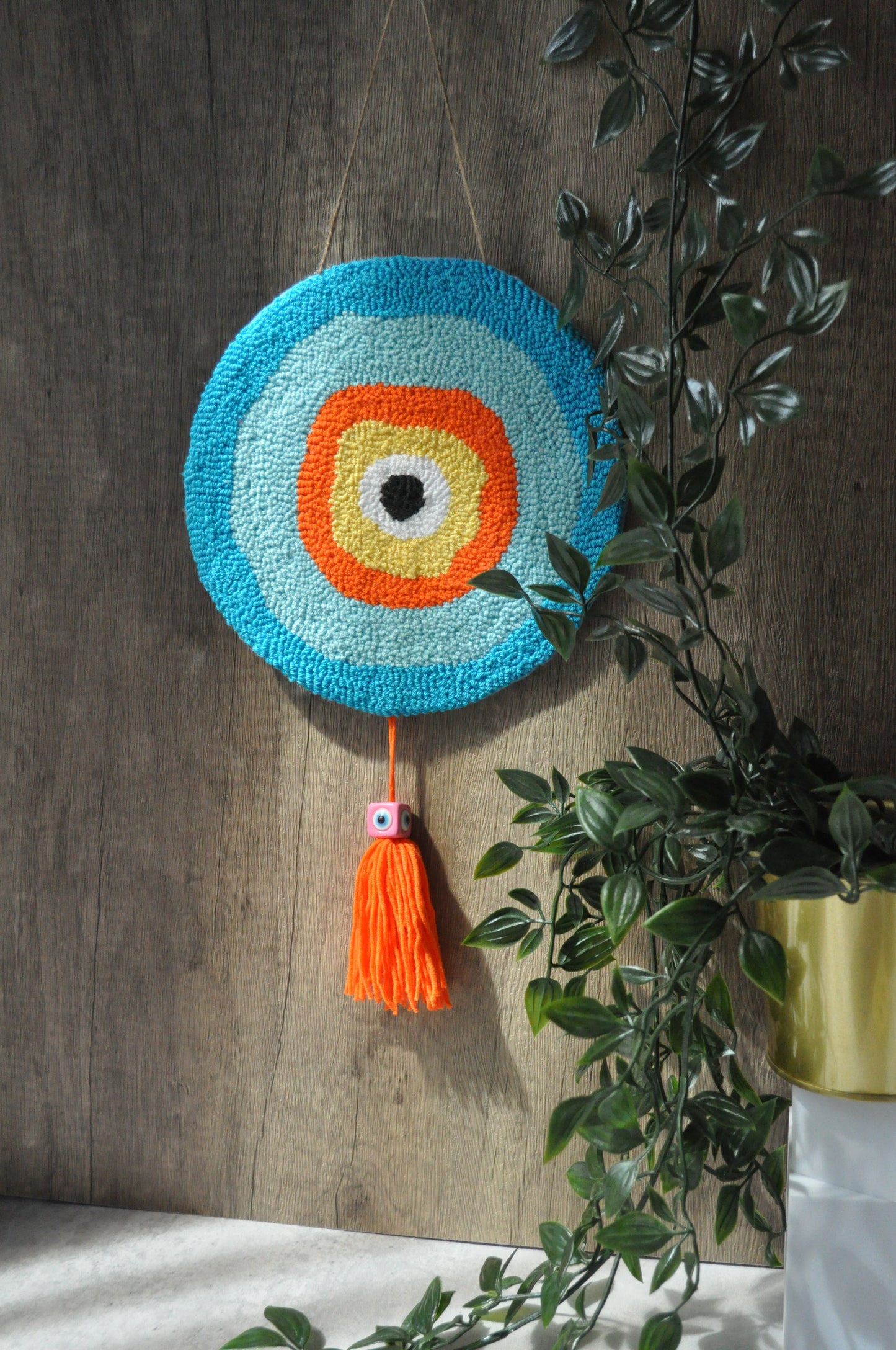 Vibrant Evil Eye Tufted Wall Art