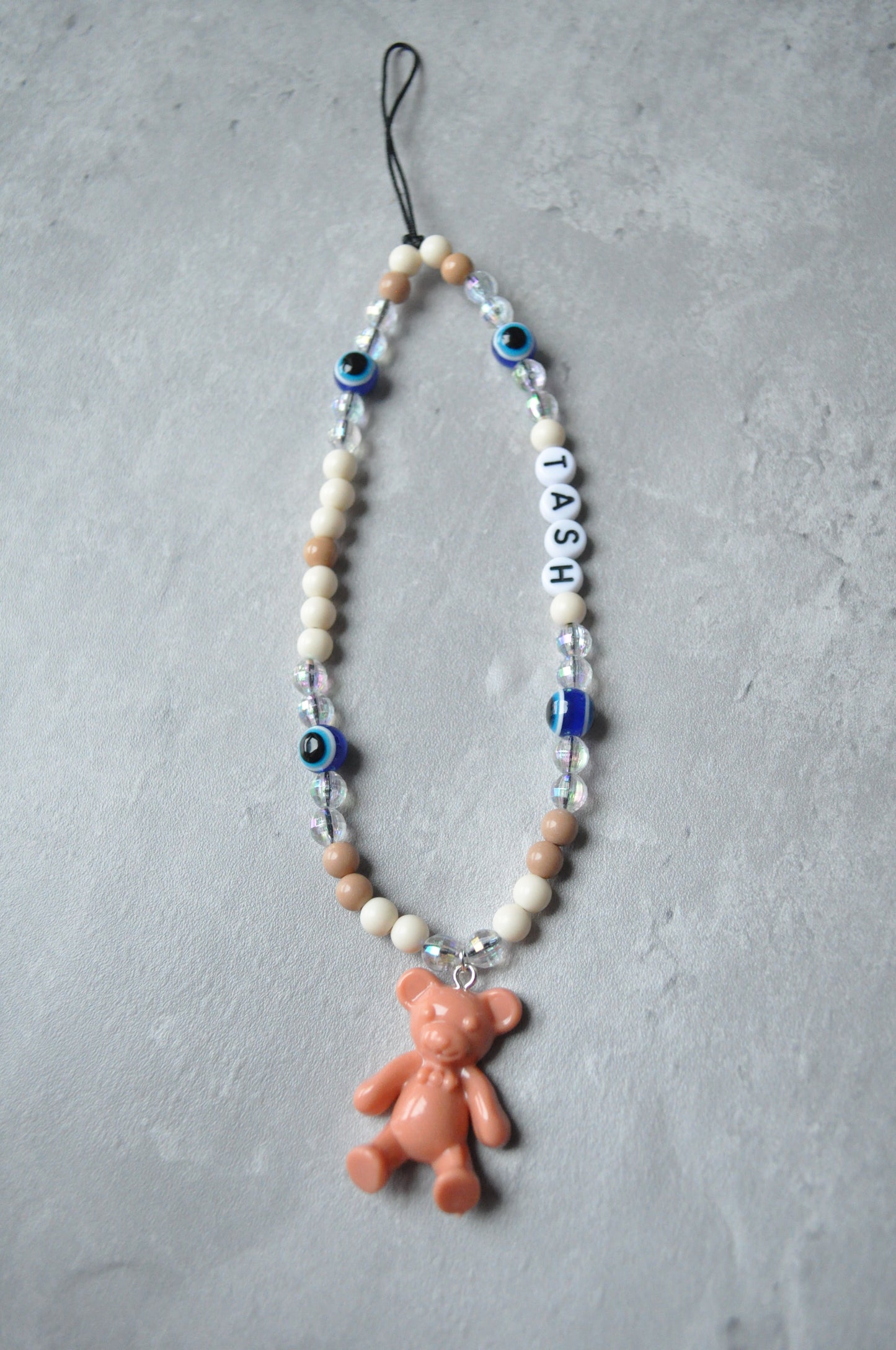 Teddy Bear Beaded Phone Charm Strap