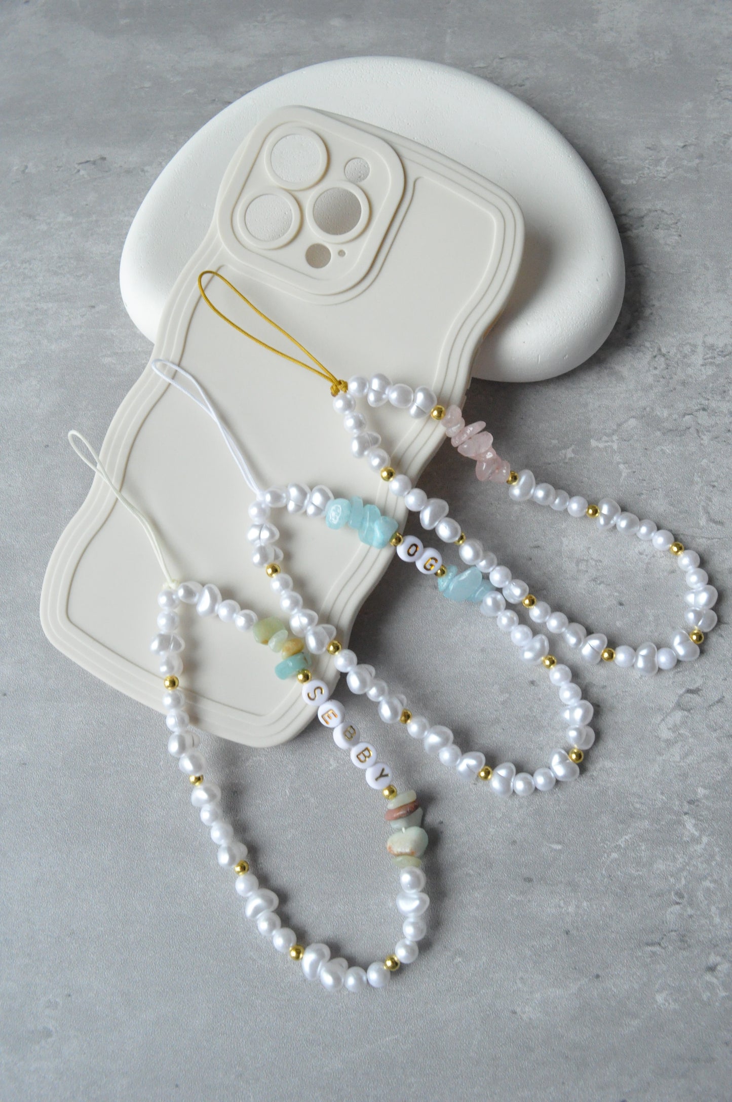 Personalised Gemstone Phone Charm Strap