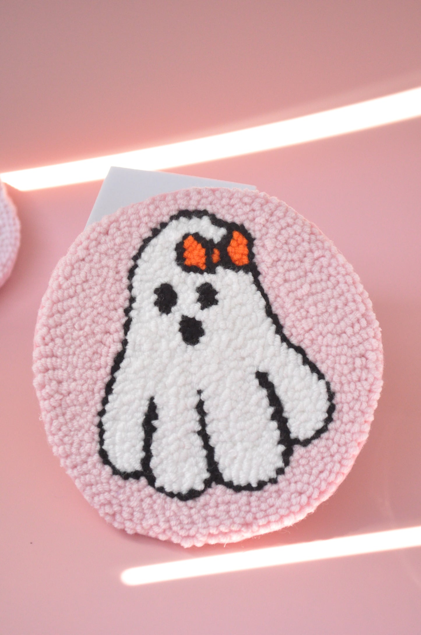 Pastel Spooky Punch Needle Mug Rugs