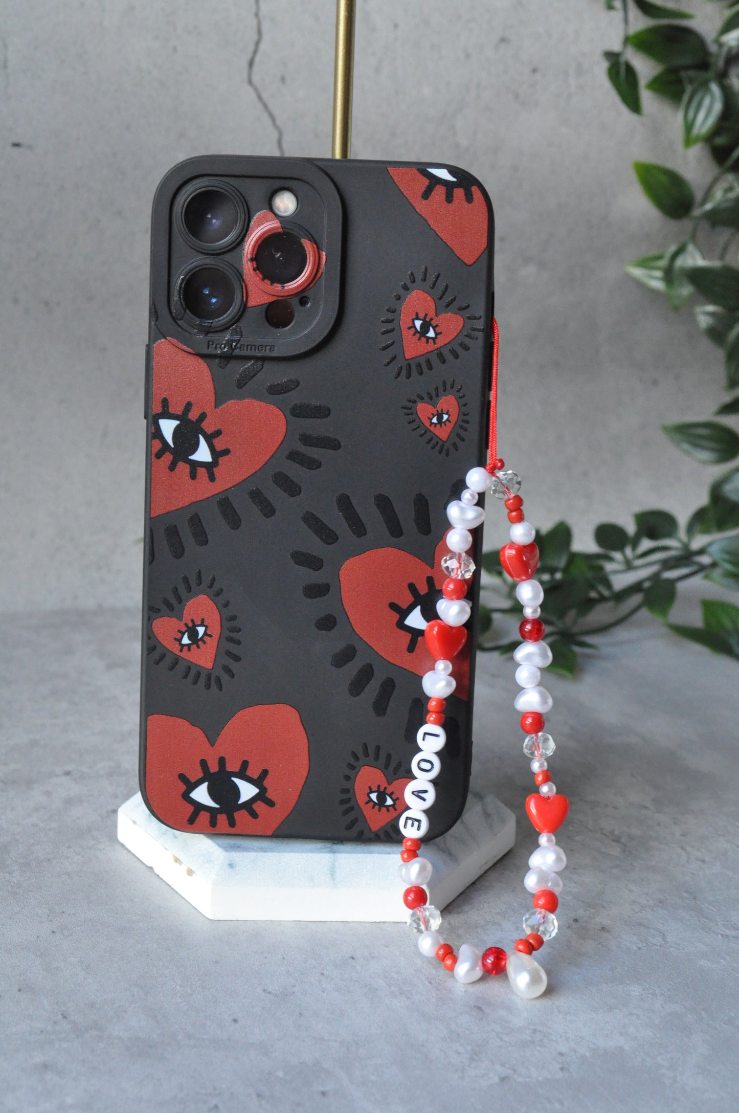 Love Aesthetic Beaded Phone Charm