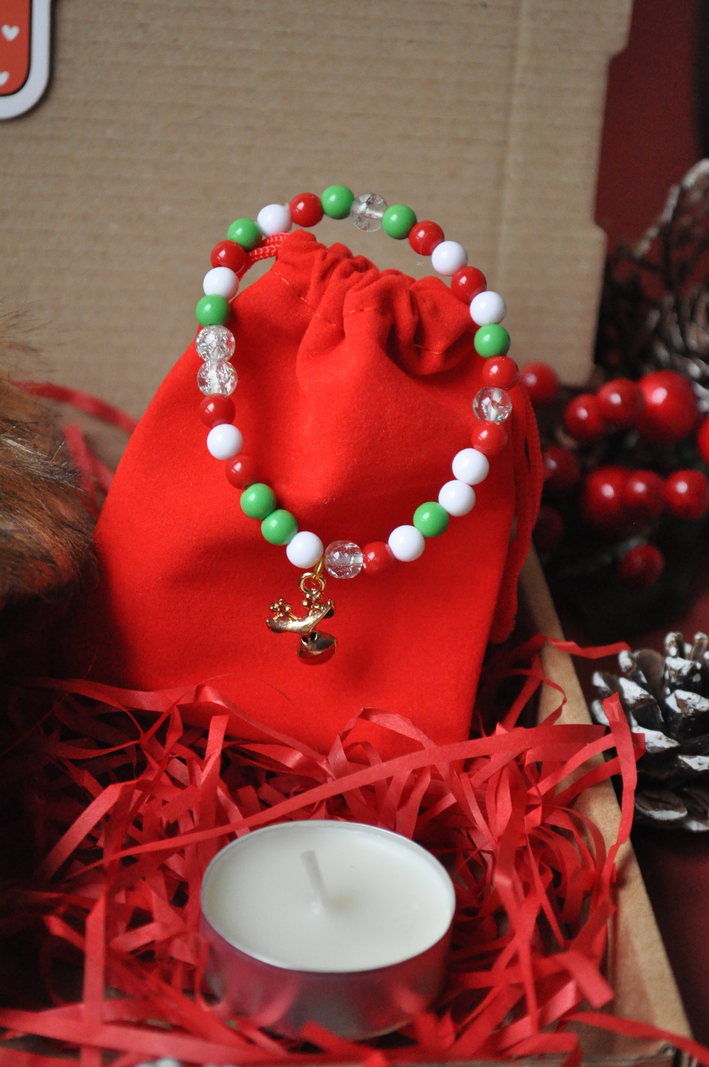 Festive Gift Set: Bottle Wrap & Bracelet