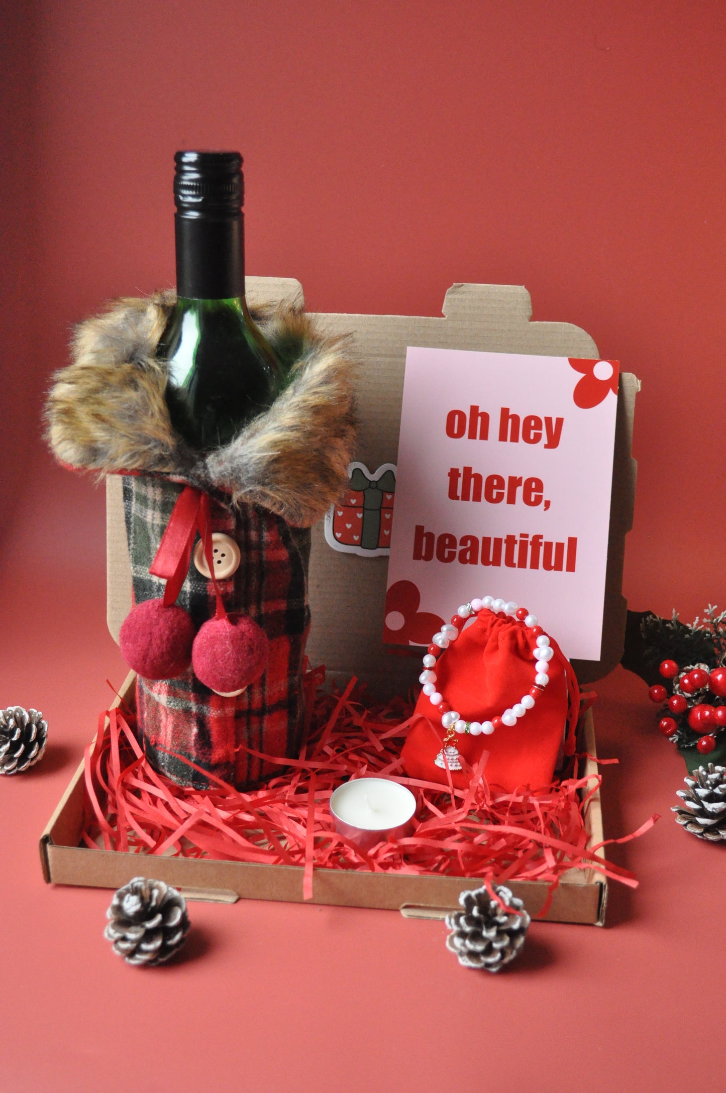 Festive Gift Set: Bottle Wrap & Bracelet