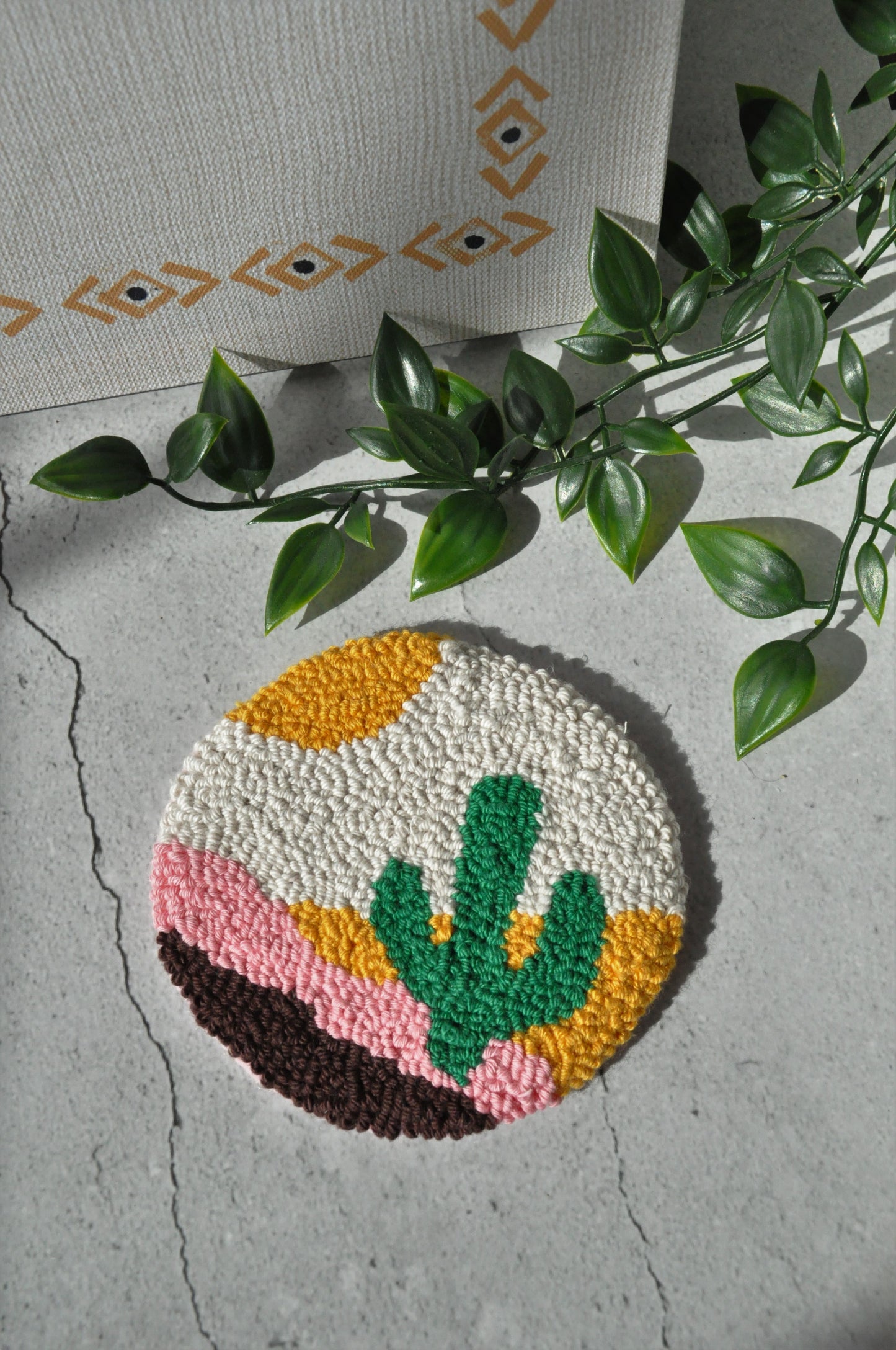 Cowboy Themed Mug Rug | Cute Tufted Coaster