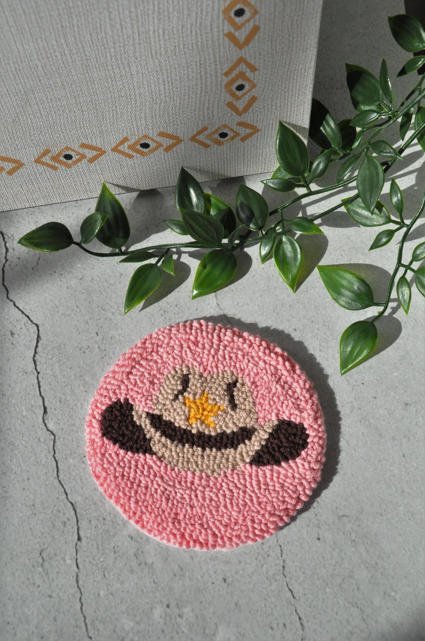 Cowboy Themed Mug Rug | Cute Tufted Coaster