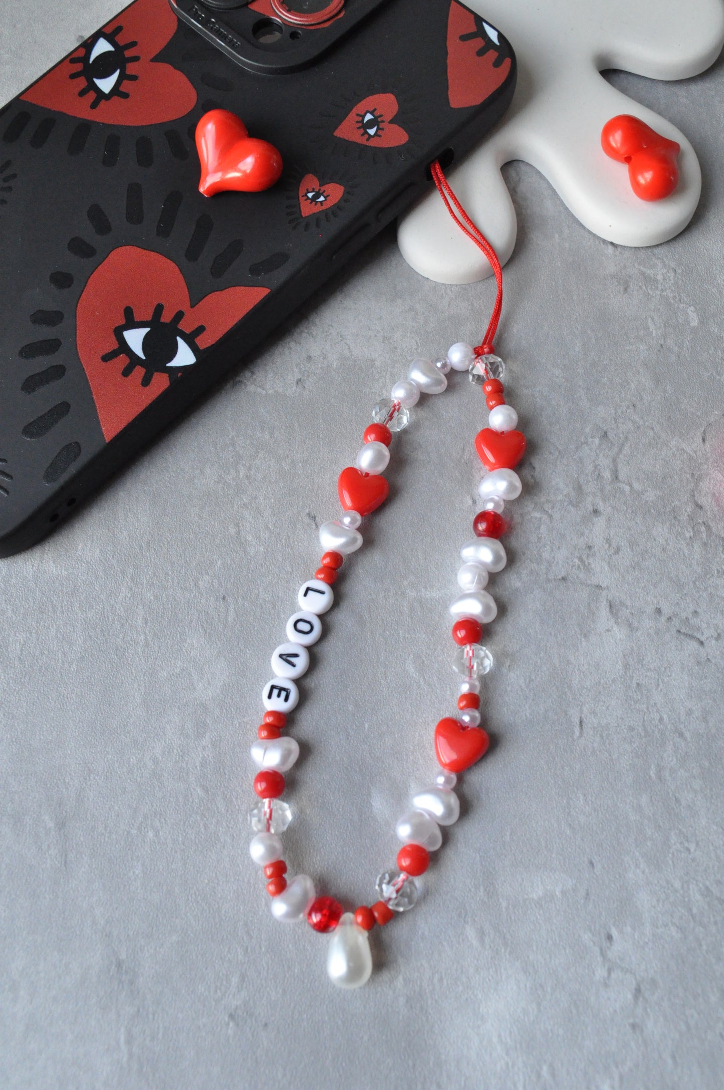 Love Aesthetic Beaded Phone Charm