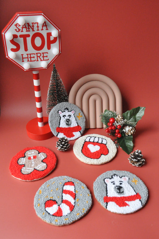 Festive Punch Needle Coaster