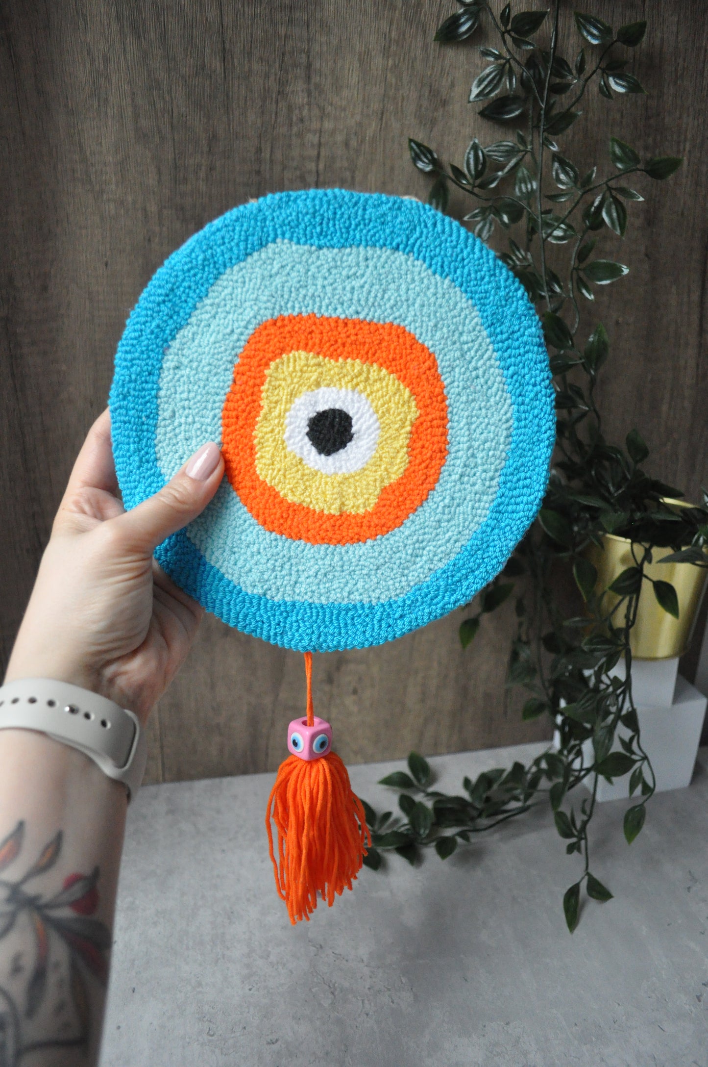 Vibrant Evil Eye Tufted Wall Art