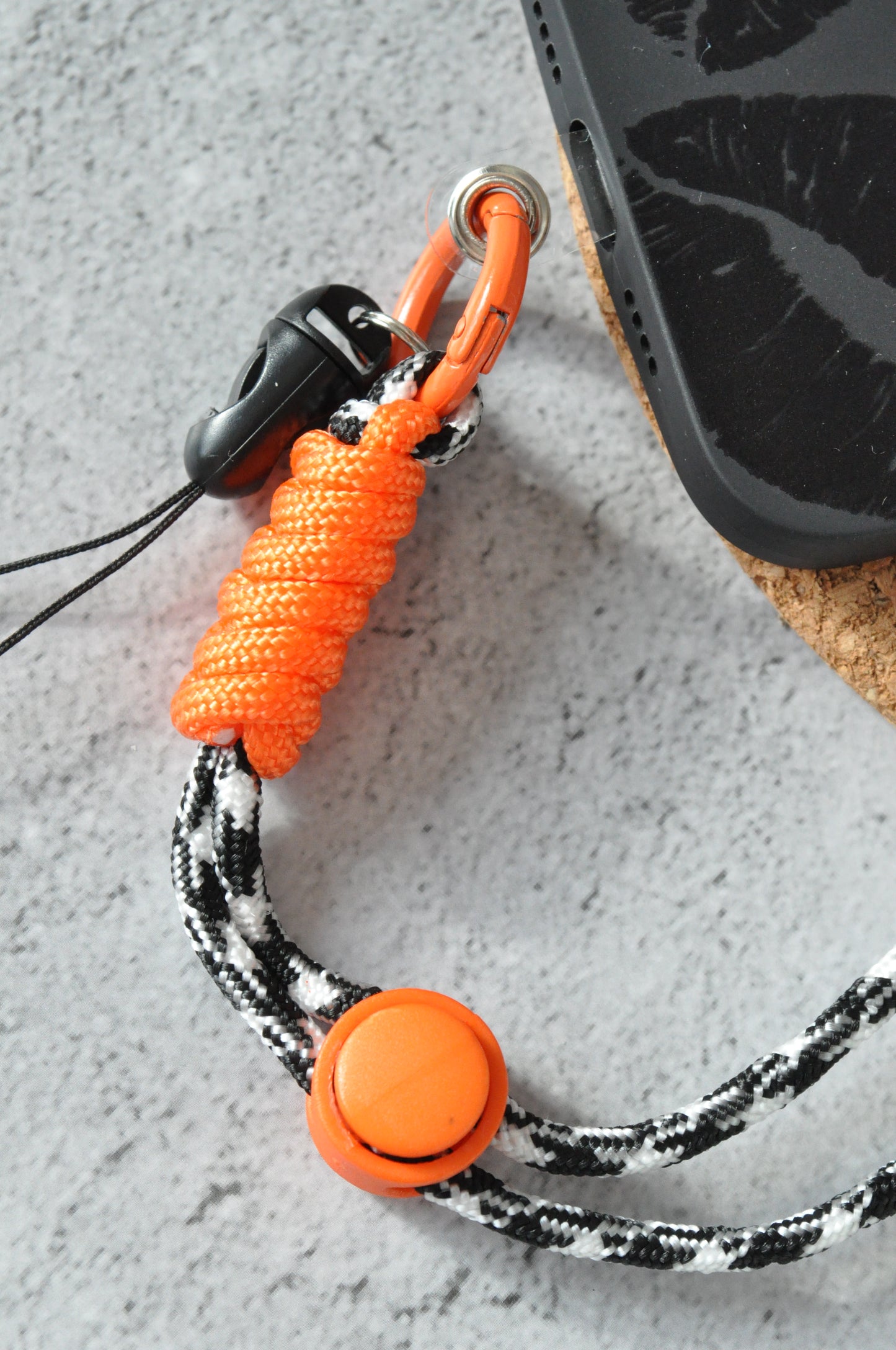 Orange Vibrant Colour Adjustable Wrist Strap | Mobile Phone Charm Strap