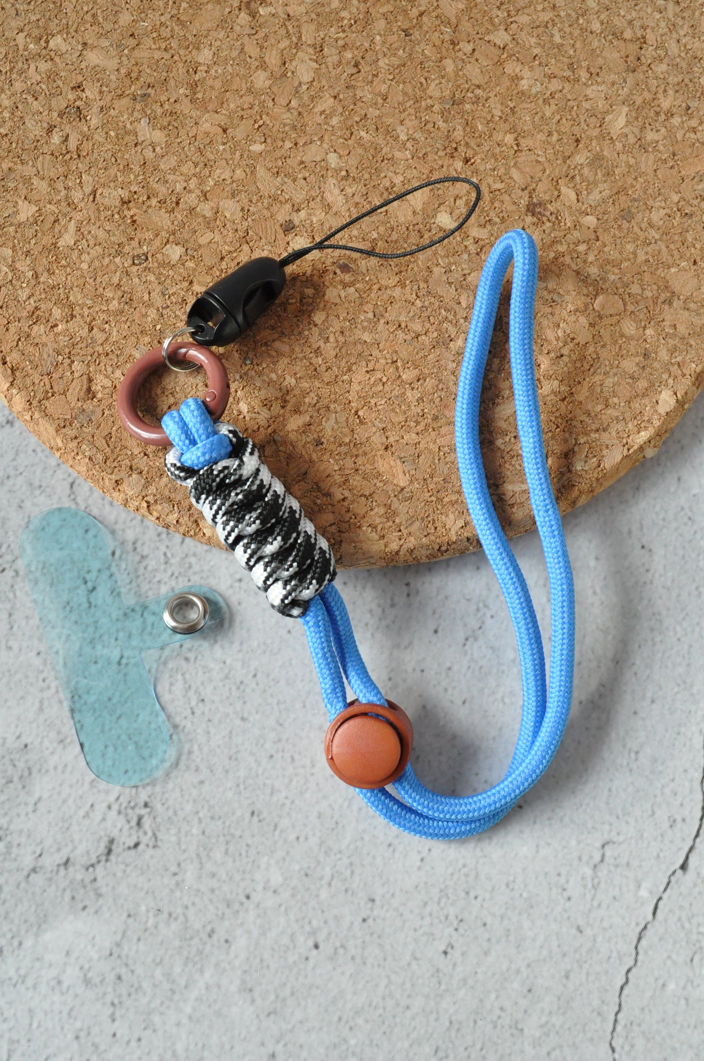 Blue & Brown Adjustable Wrist Strap | Mobile Phone Charm Strap