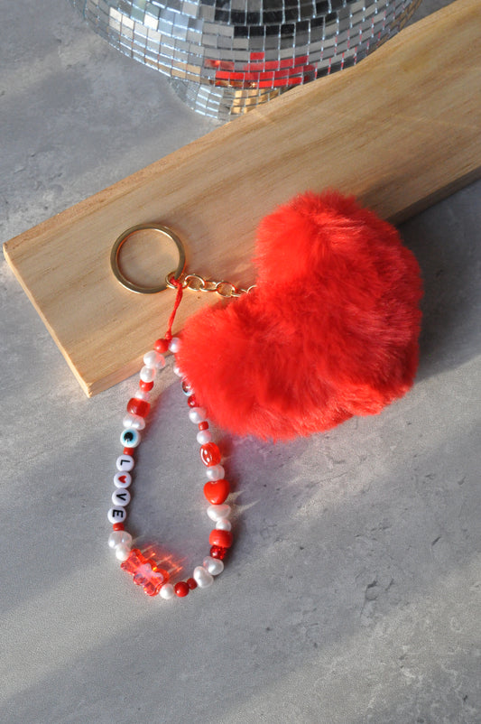 Custom Red Heart Keychain