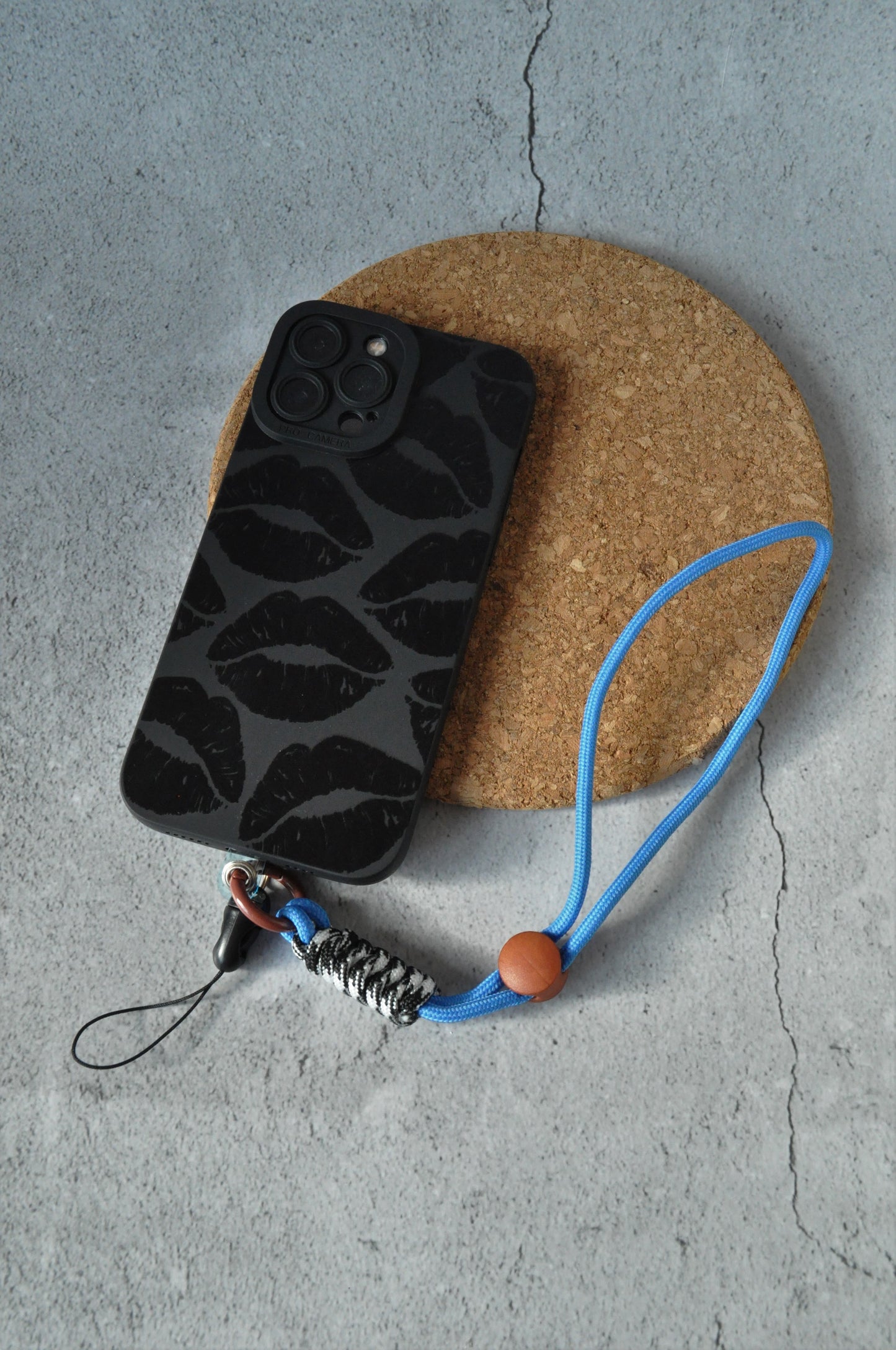 Blue & Brown Adjustable Wrist Strap | Mobile Phone Charm Strap