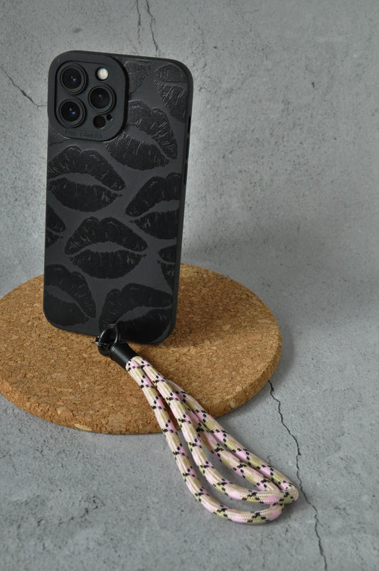 Pastel Pink Mobile Phone Strap | Double Rope Phone Lanyard