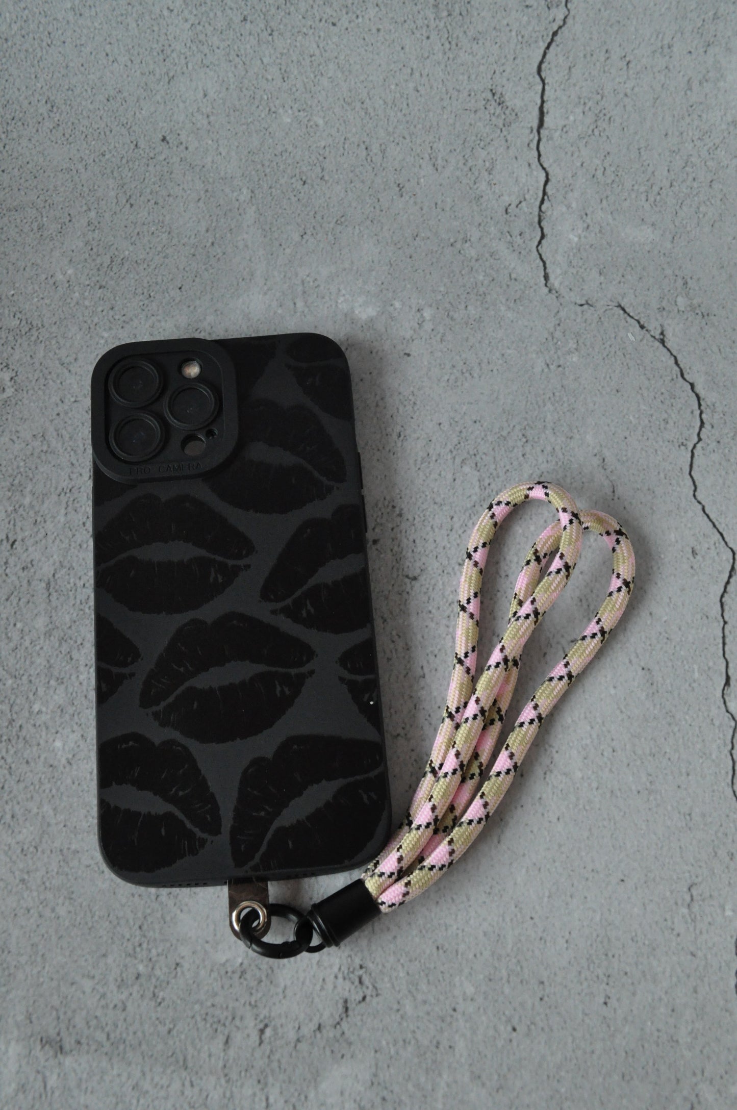 Pastel Pink Mobile Phone Strap | Double Rope Phone Lanyard