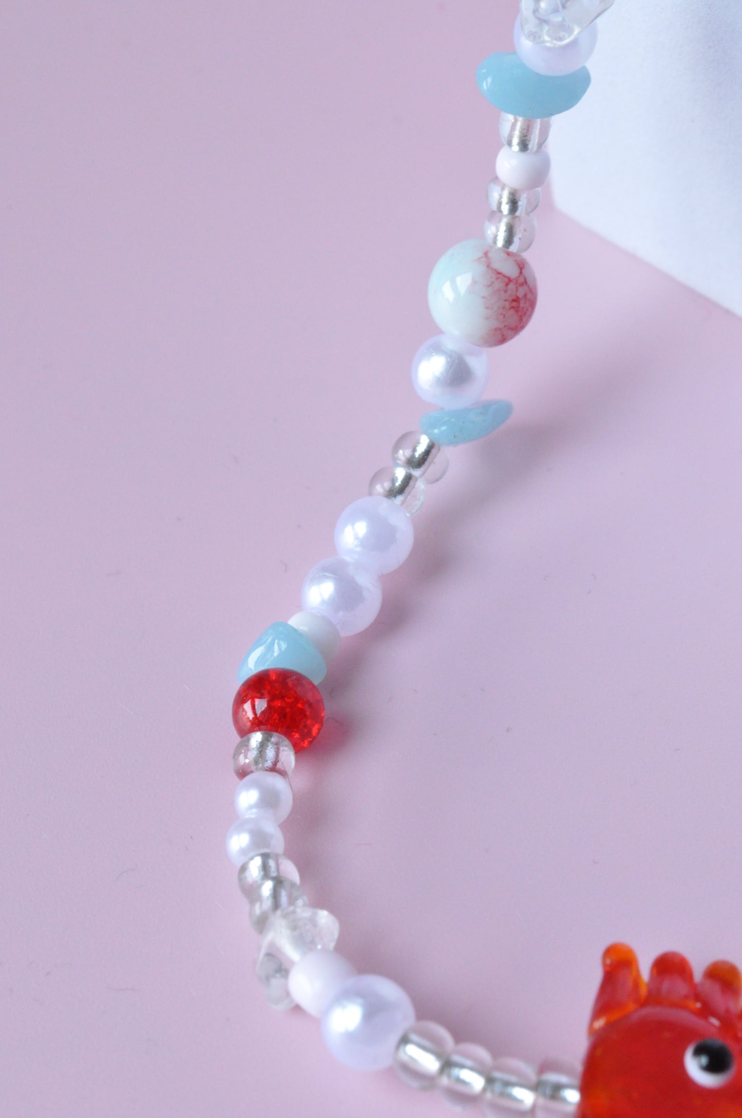 Red Crab Gemstone Necklace