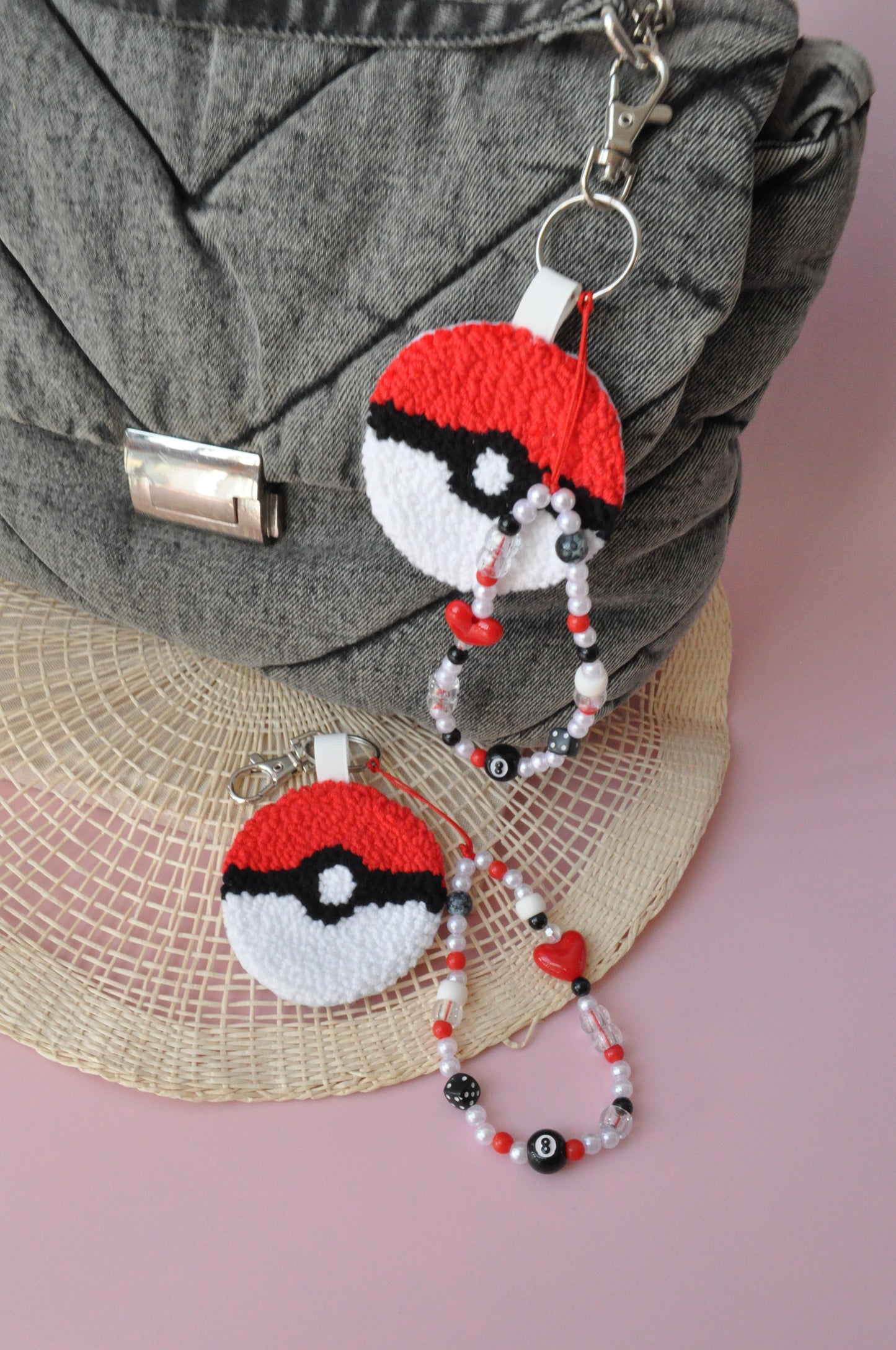 Tufted Pokeball Bag Charm