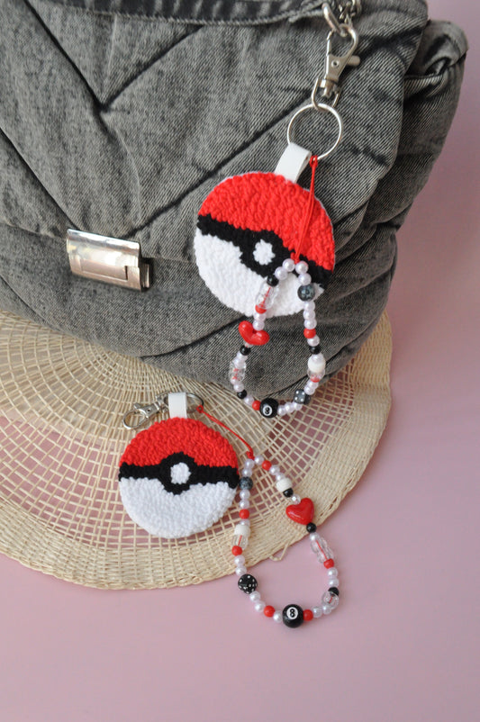 Tufted Pokeball Bag Charm