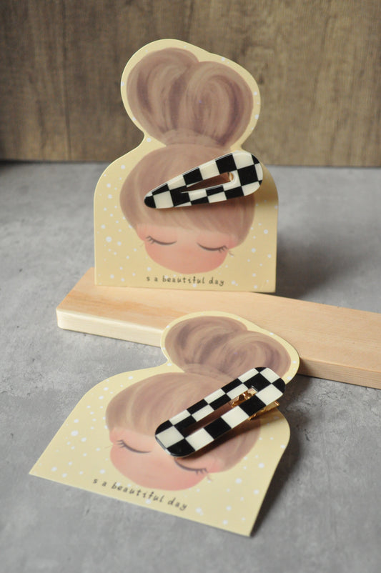 Checkered Duo Hair Clips