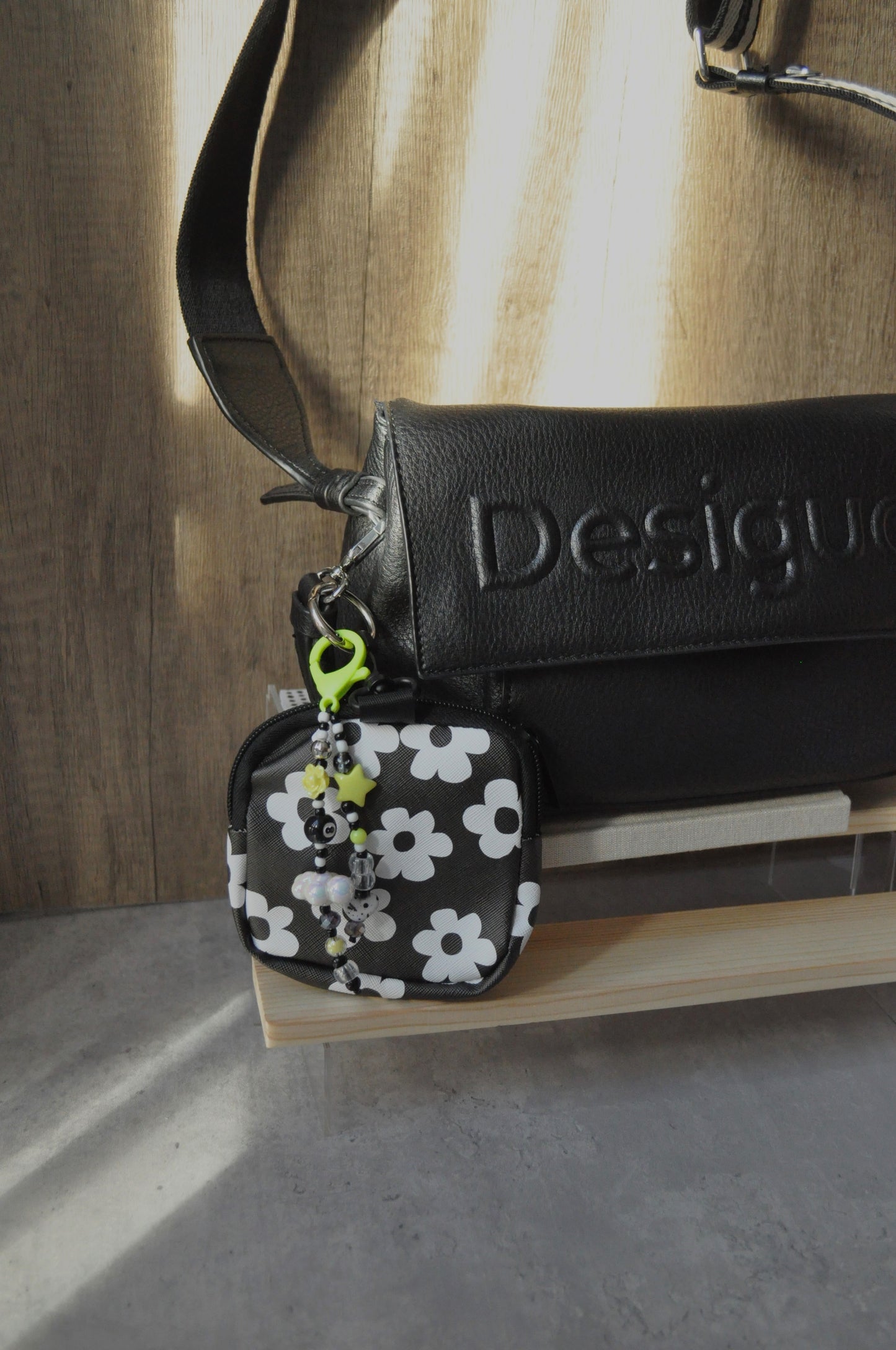 Floral Pouch Bag Charm