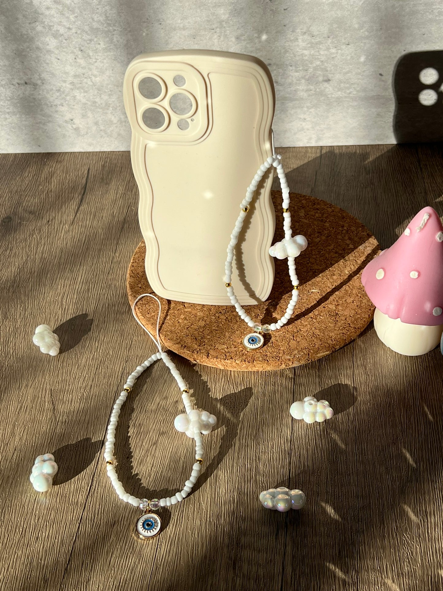 Chunky Cloud Phone Charm | Personalised Evil Eye Charm