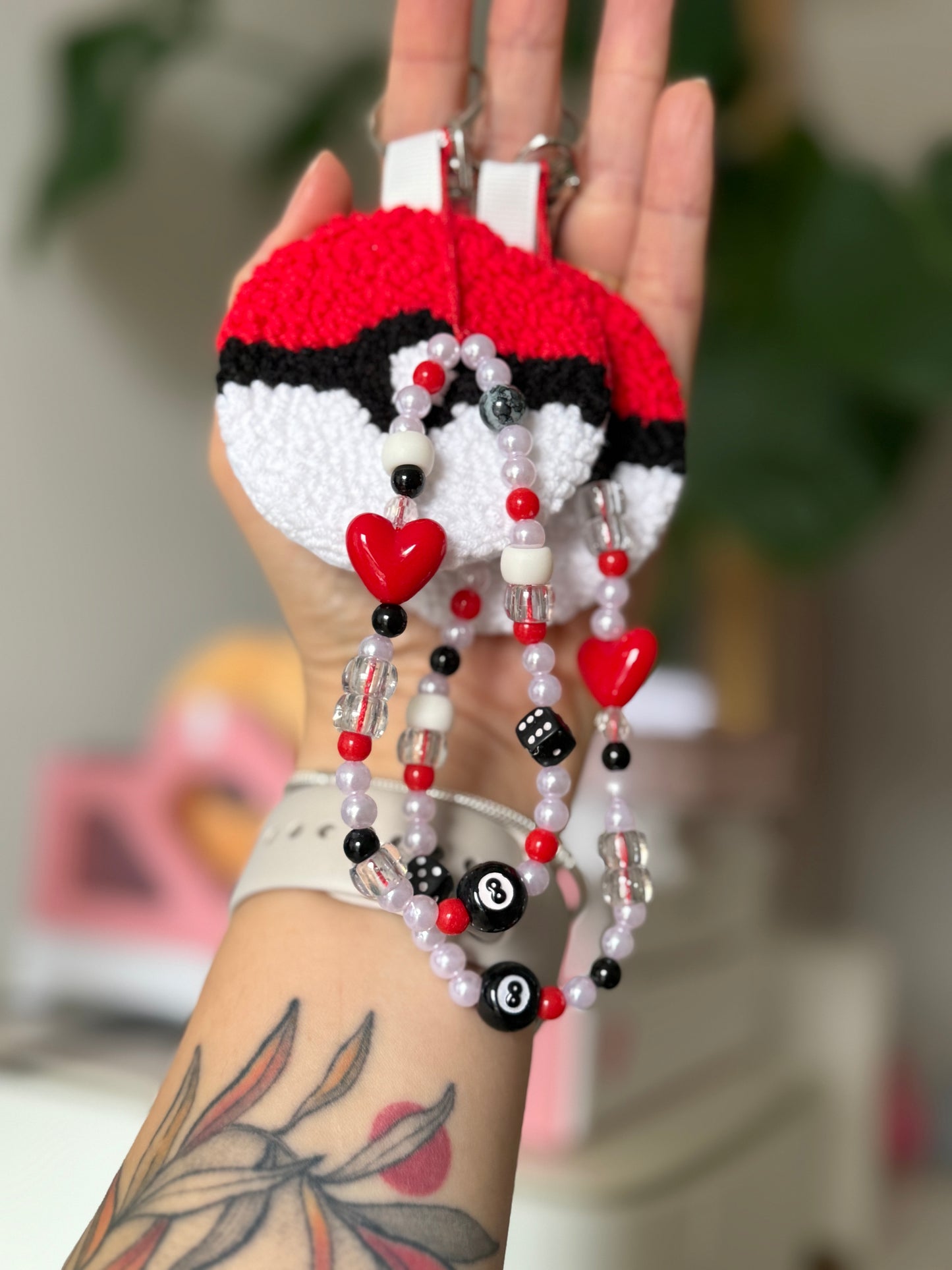 Tufted Pokeball Bag Charm