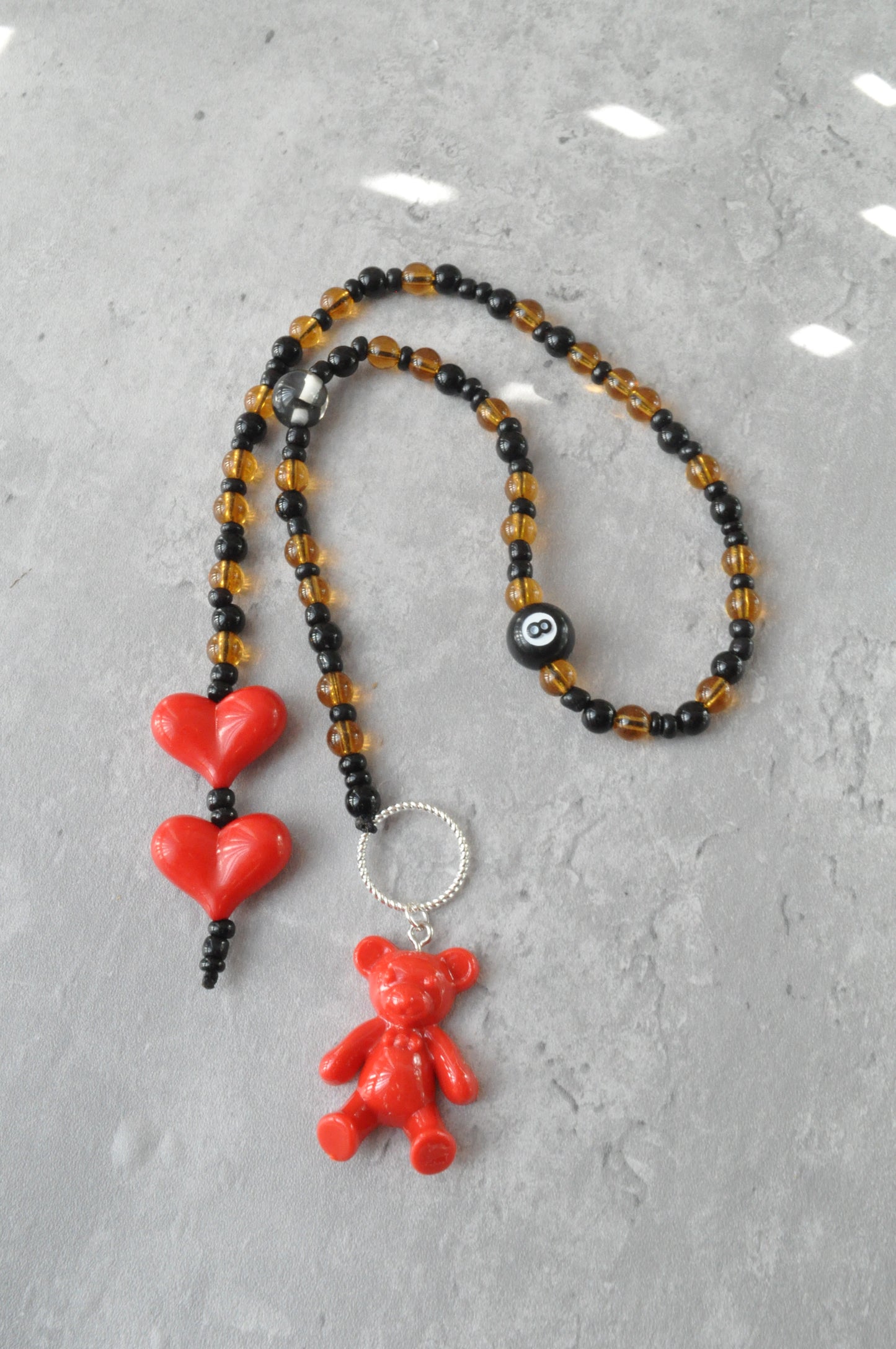 Personalised Teddy Bear Beaded Bag Charm