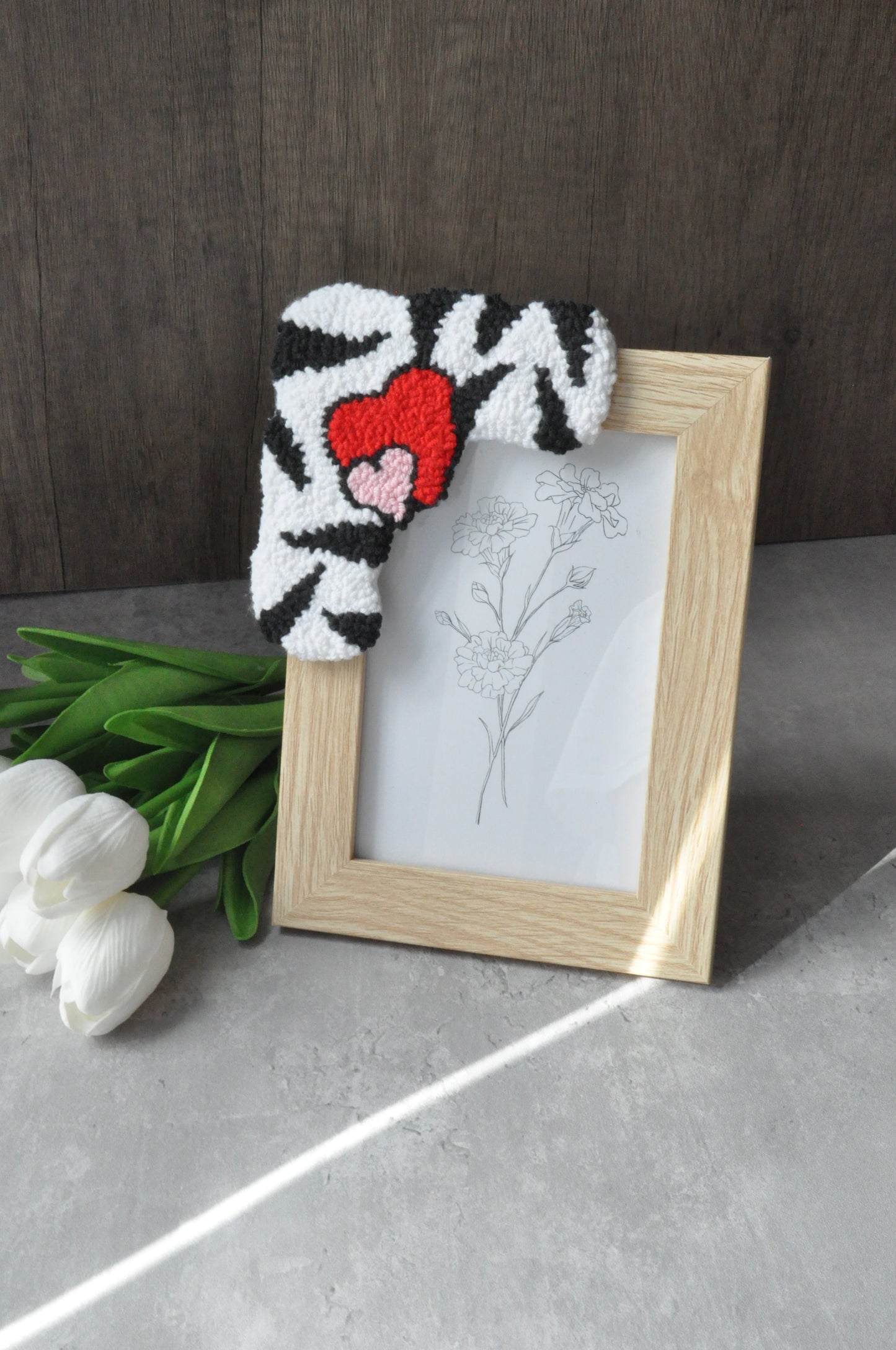 Unique Handmade Punch Needle Picture Frame