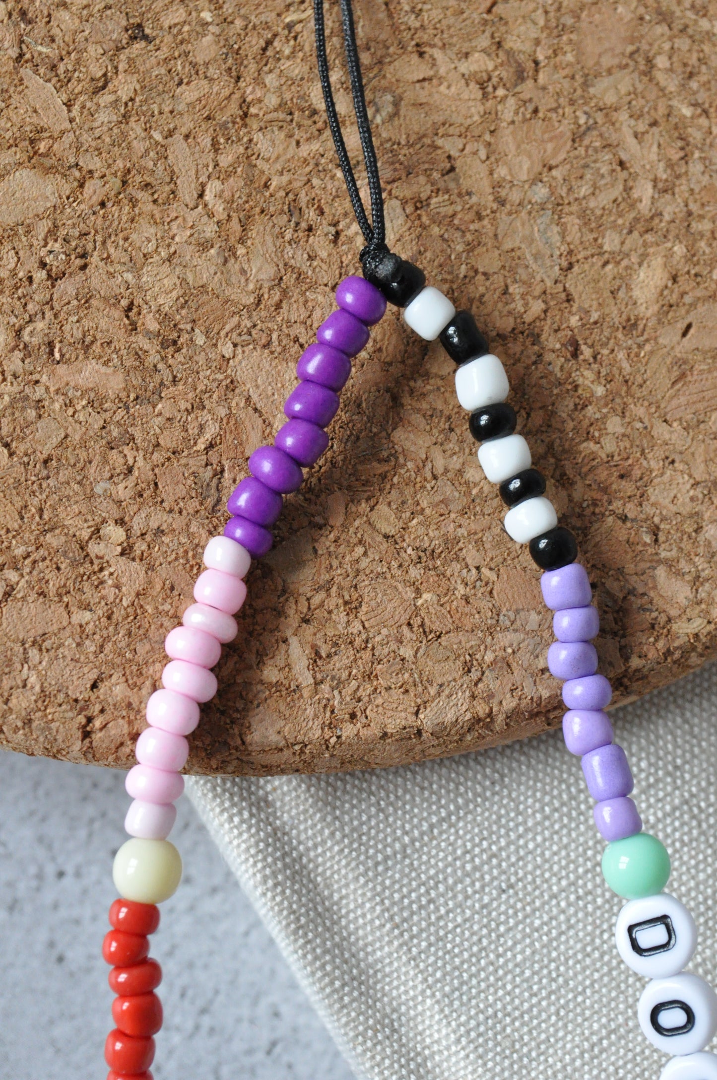 Rainbow Beaded Phone Charm