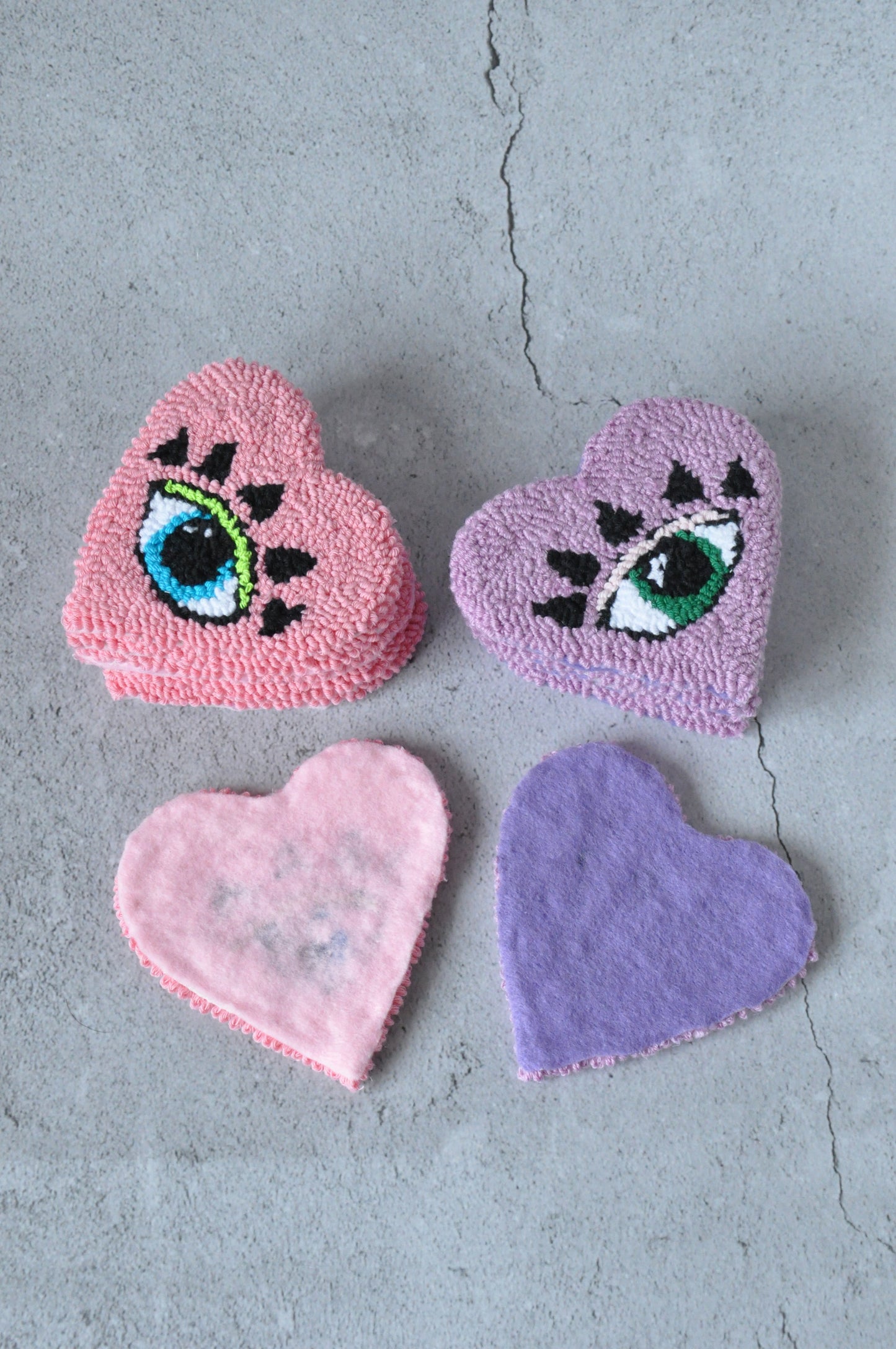 Evil Eye Heart Shaped Mug Rug Set