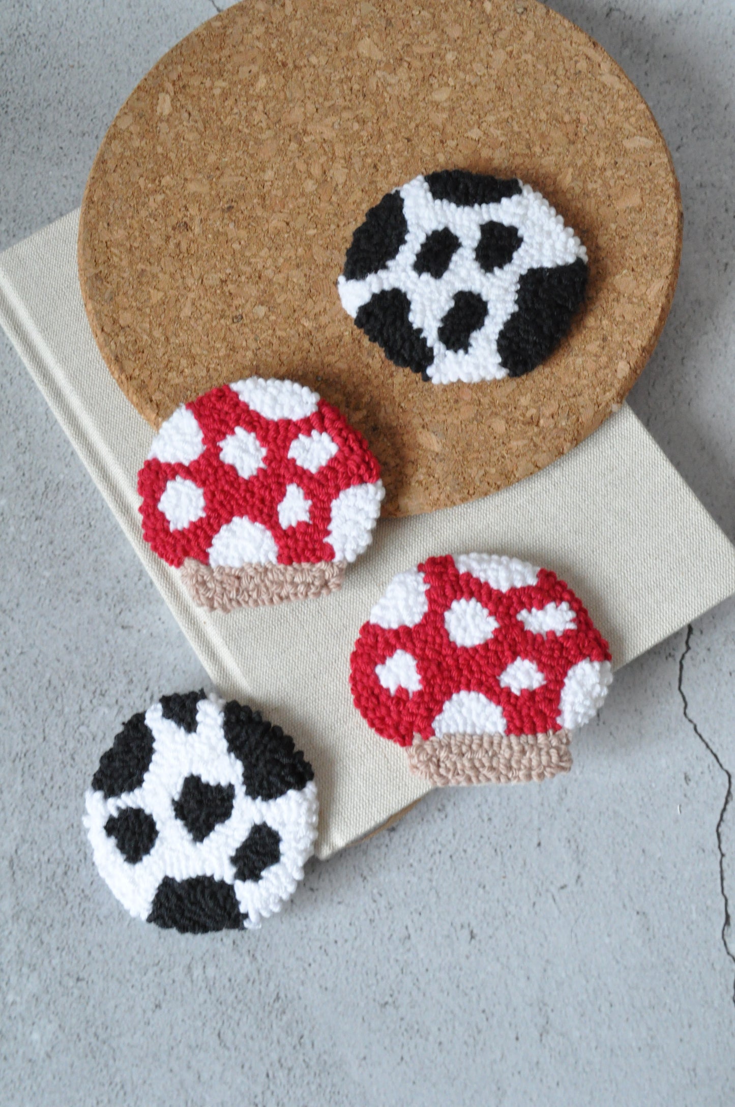 Cute Mushroom and Cow Print Car Coaster