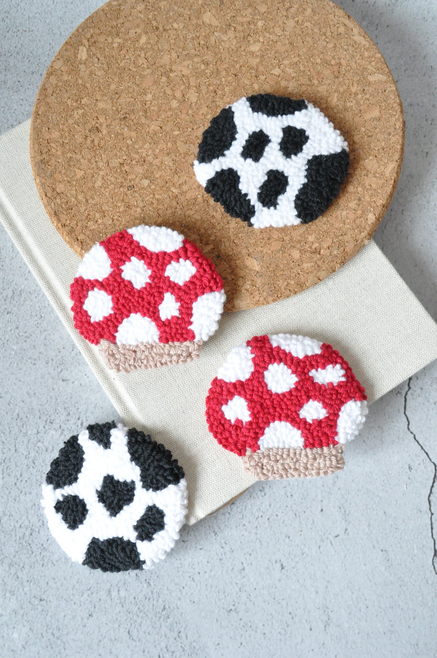 Cute Mushroom and Cow Print Car Coaster