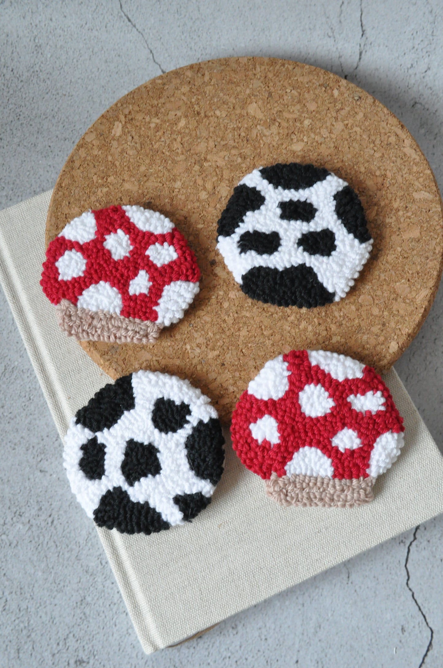 Cute Mushroom and Cow Print Car Coaster