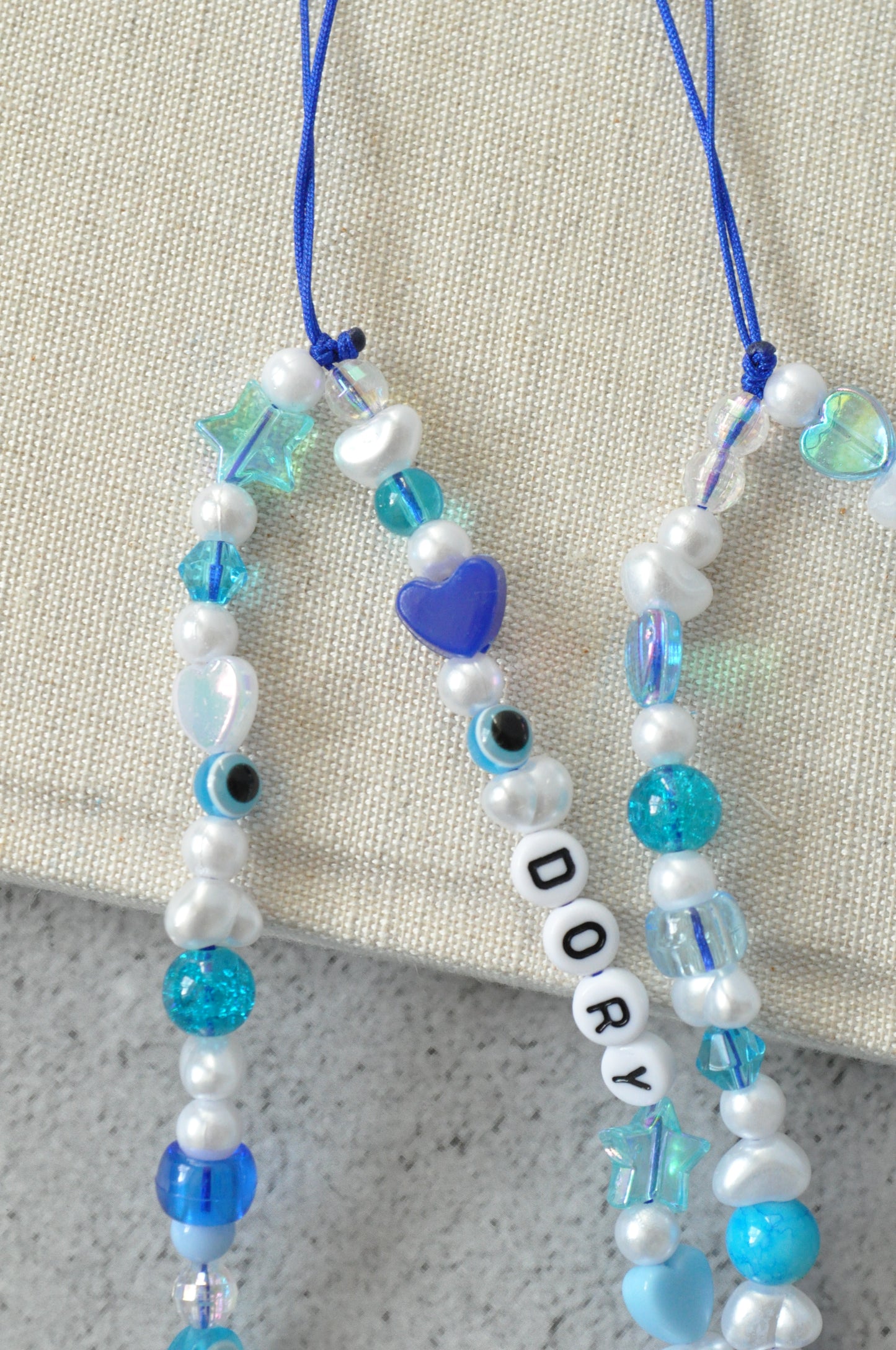 Personalised Evil Eye Blue Phone Charm Strap