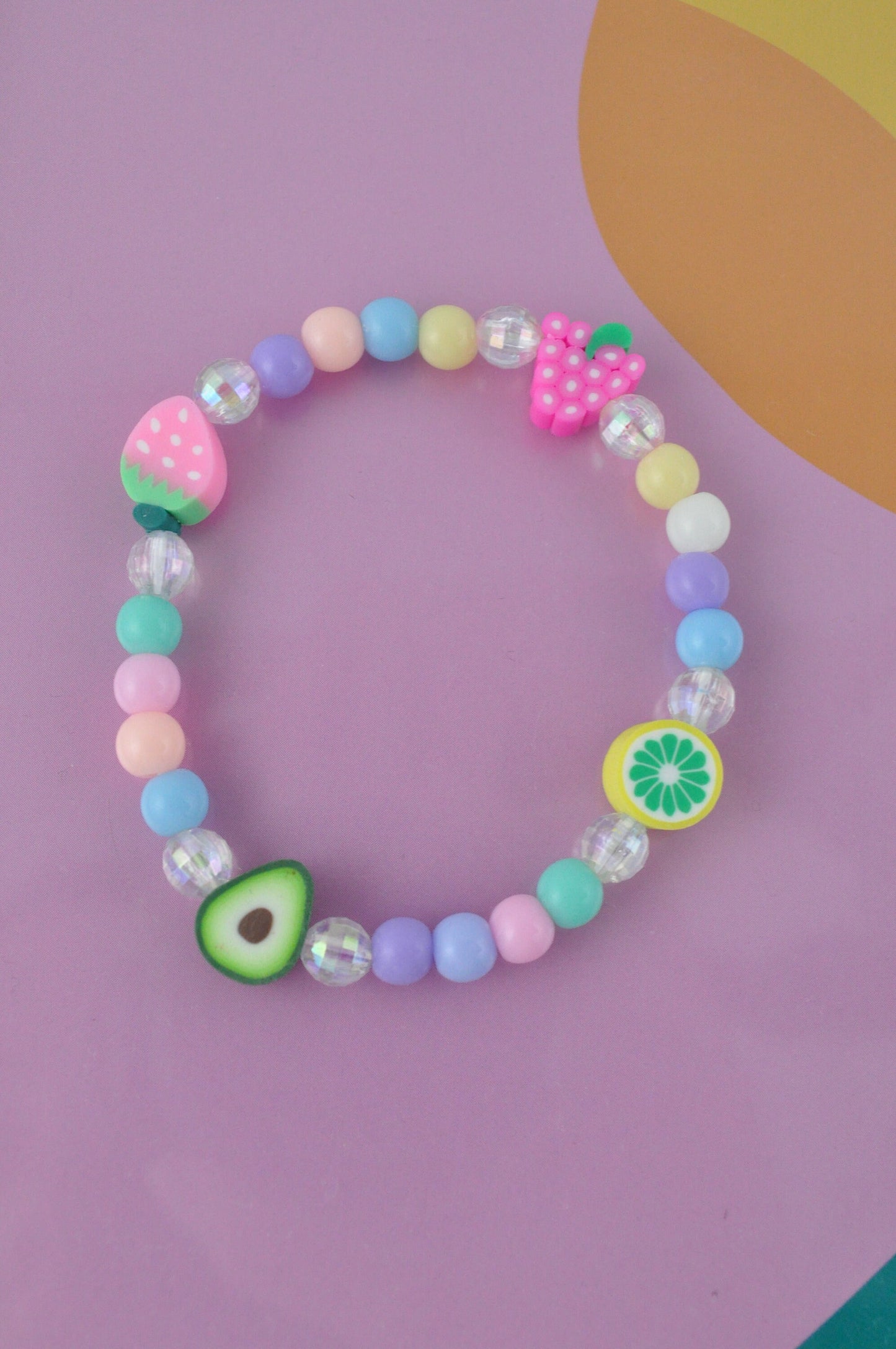 90's Style Fruit Salad Beaded Bracelet