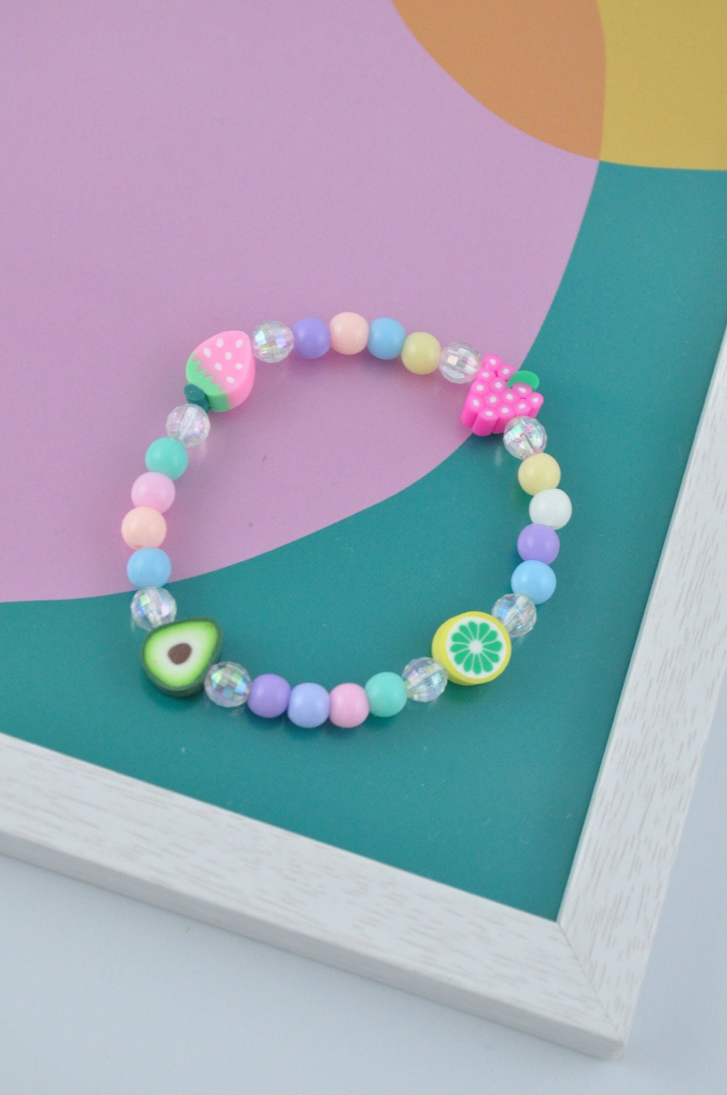 90's Style Fruit Salad Beaded Bracelet