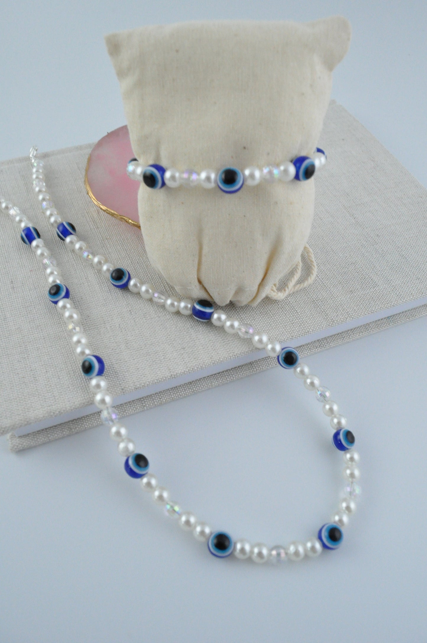 Turkish Evil Eye Pearl Bracelet