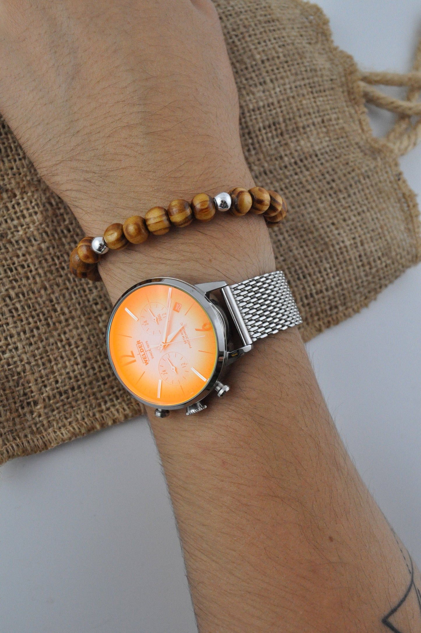 Unisex Wooden Bead Bracelet