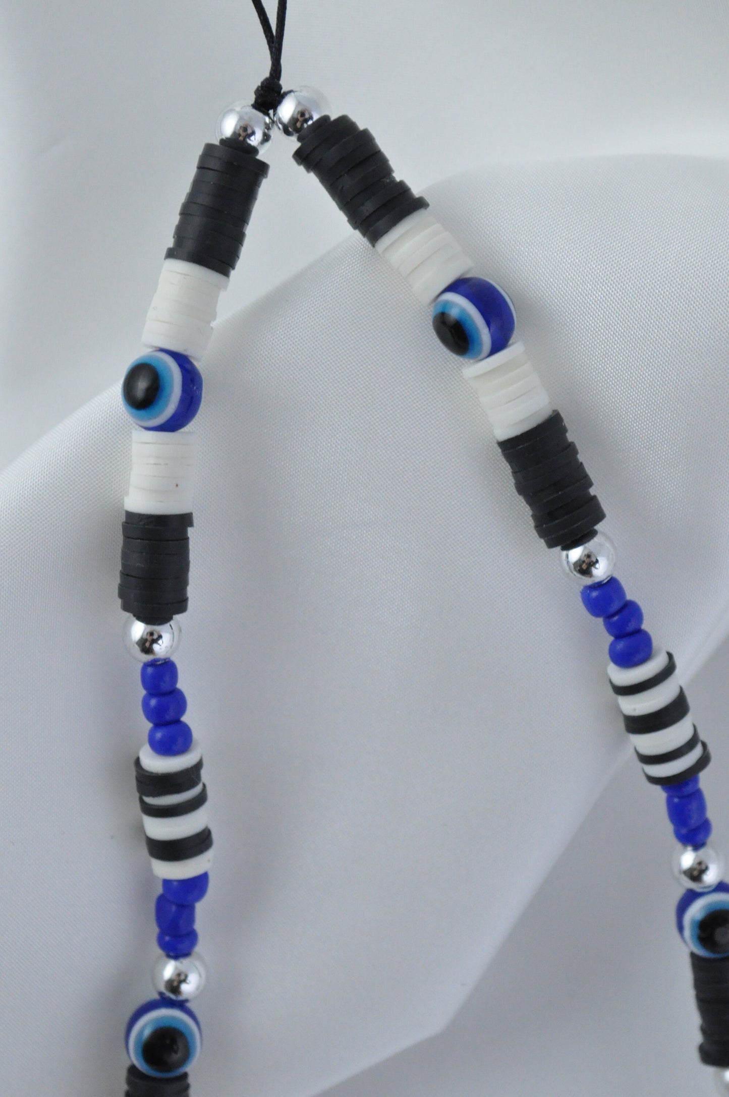 Turkish Evil Eye Beaded Phone Charm | Heishi Bead Phone Strap