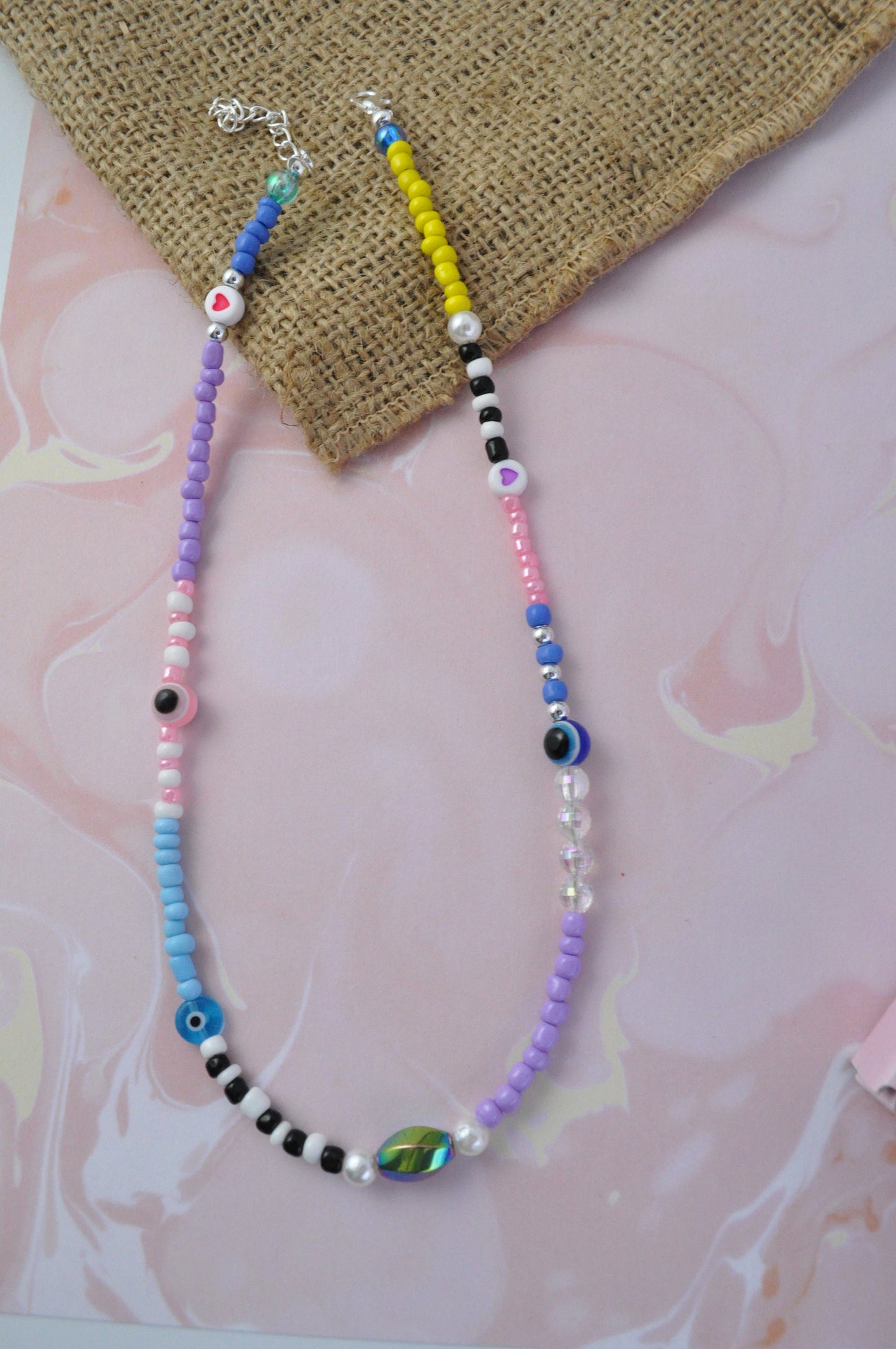 Colourful Evil Eye Bead Necklace