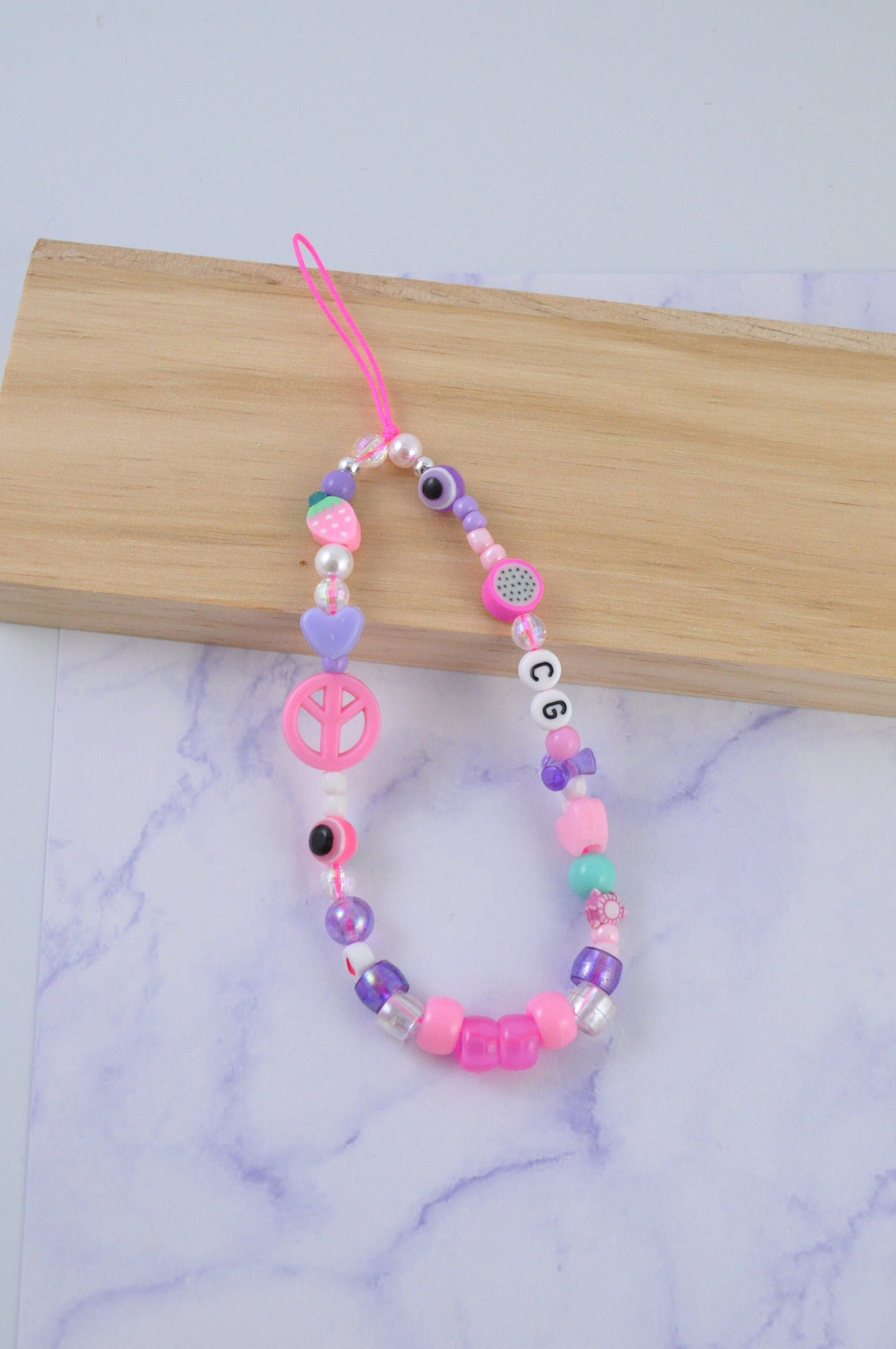 Mini Beaded Phone Charm Strap | Y2K Phone Strap | Beaded Personalised Phone Chain