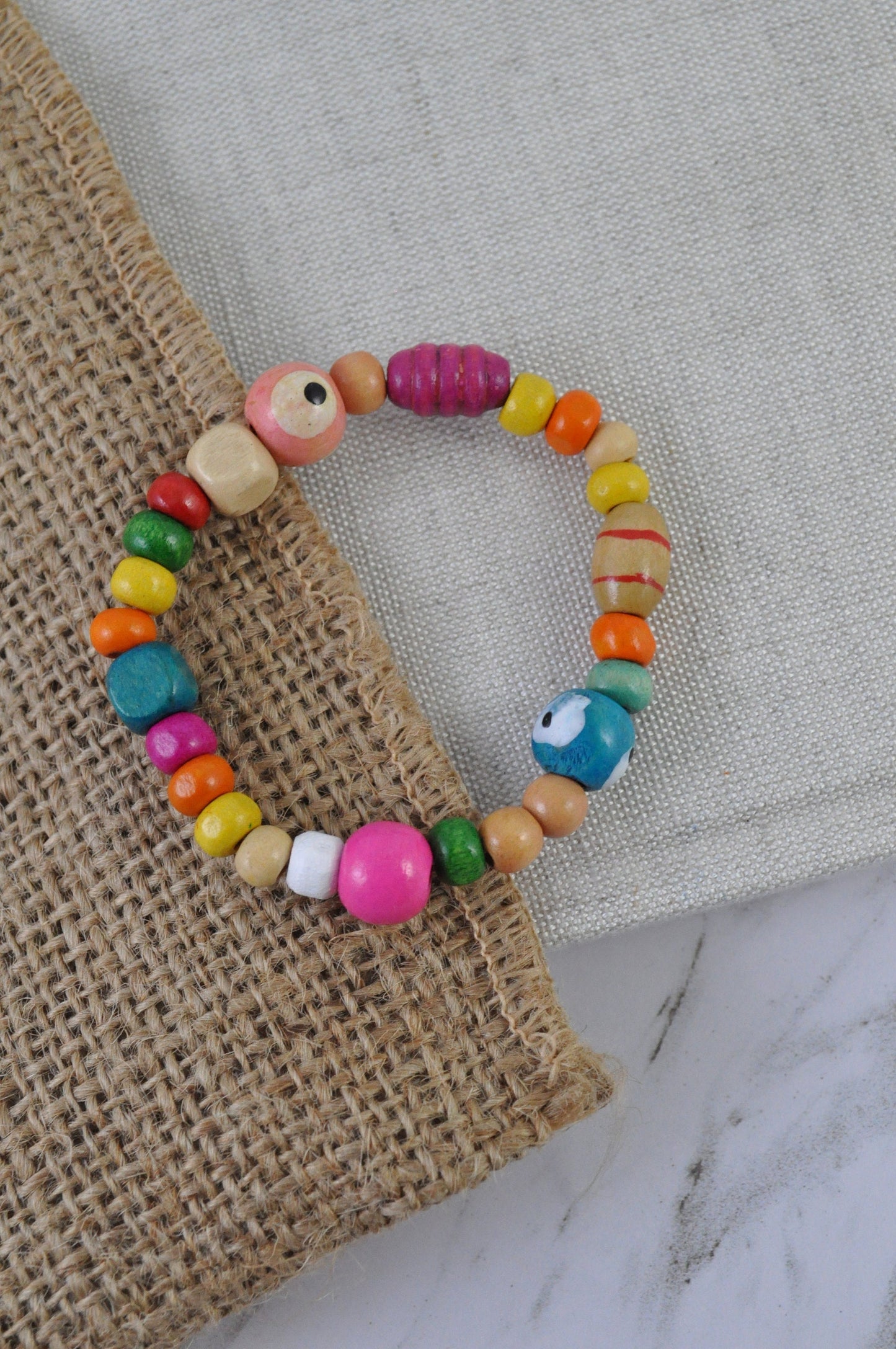 Natural Wooden Bead Bracelet