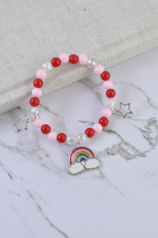 Beaded Rainbow Charm Bracelet