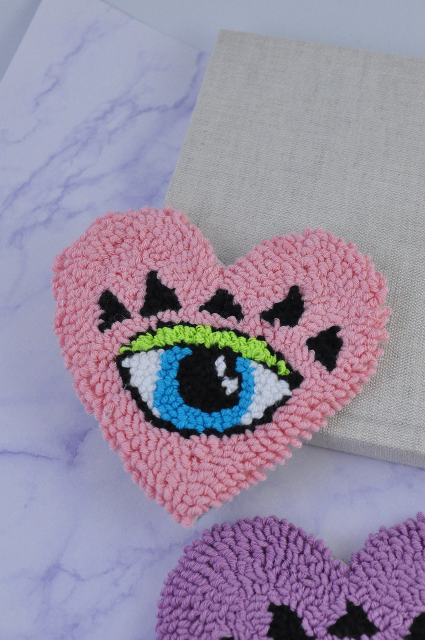 Evil Eye Heart Shaped Mug Rug Set