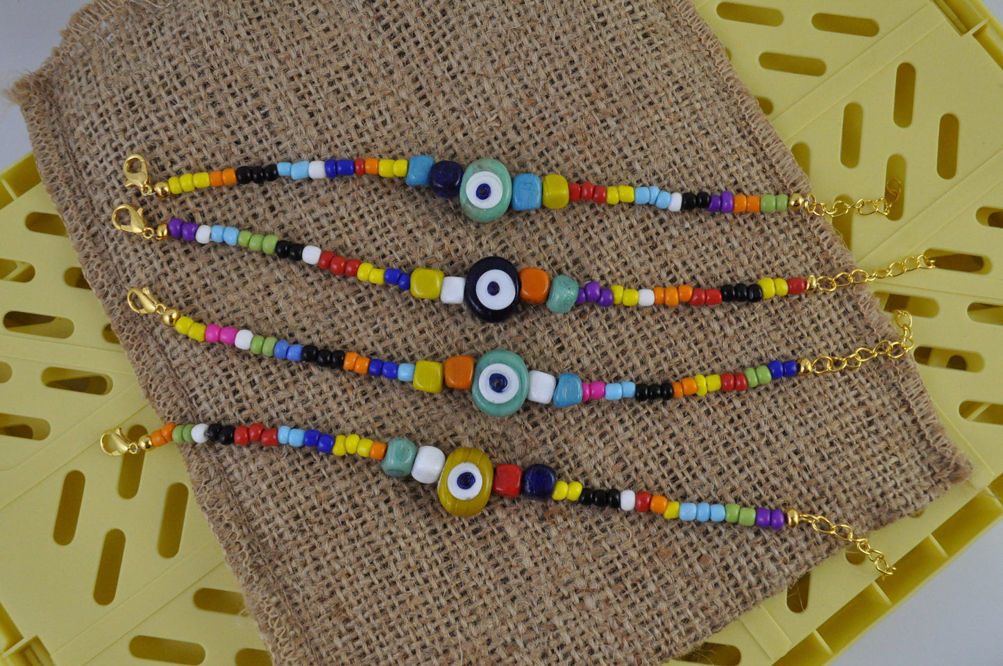 Turkish Evil Eye Bracelet | Murano Glass Bead Bracelet