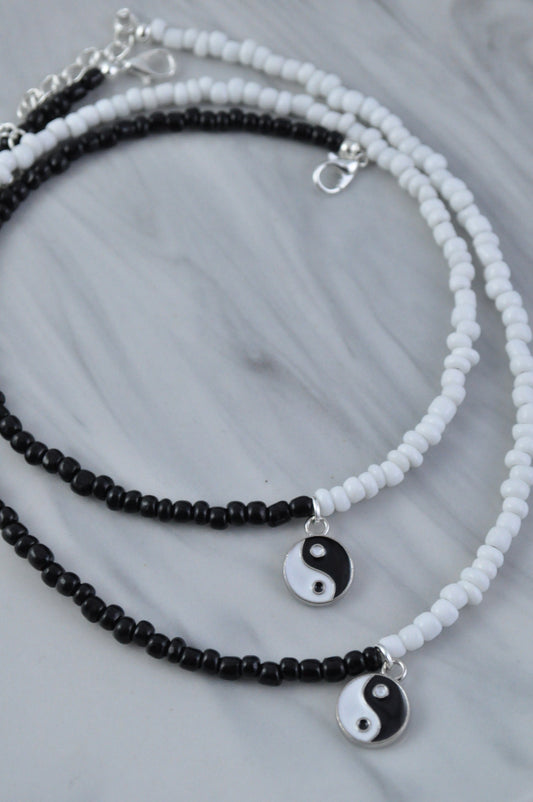 Yin Yang Glass Bead Necklace