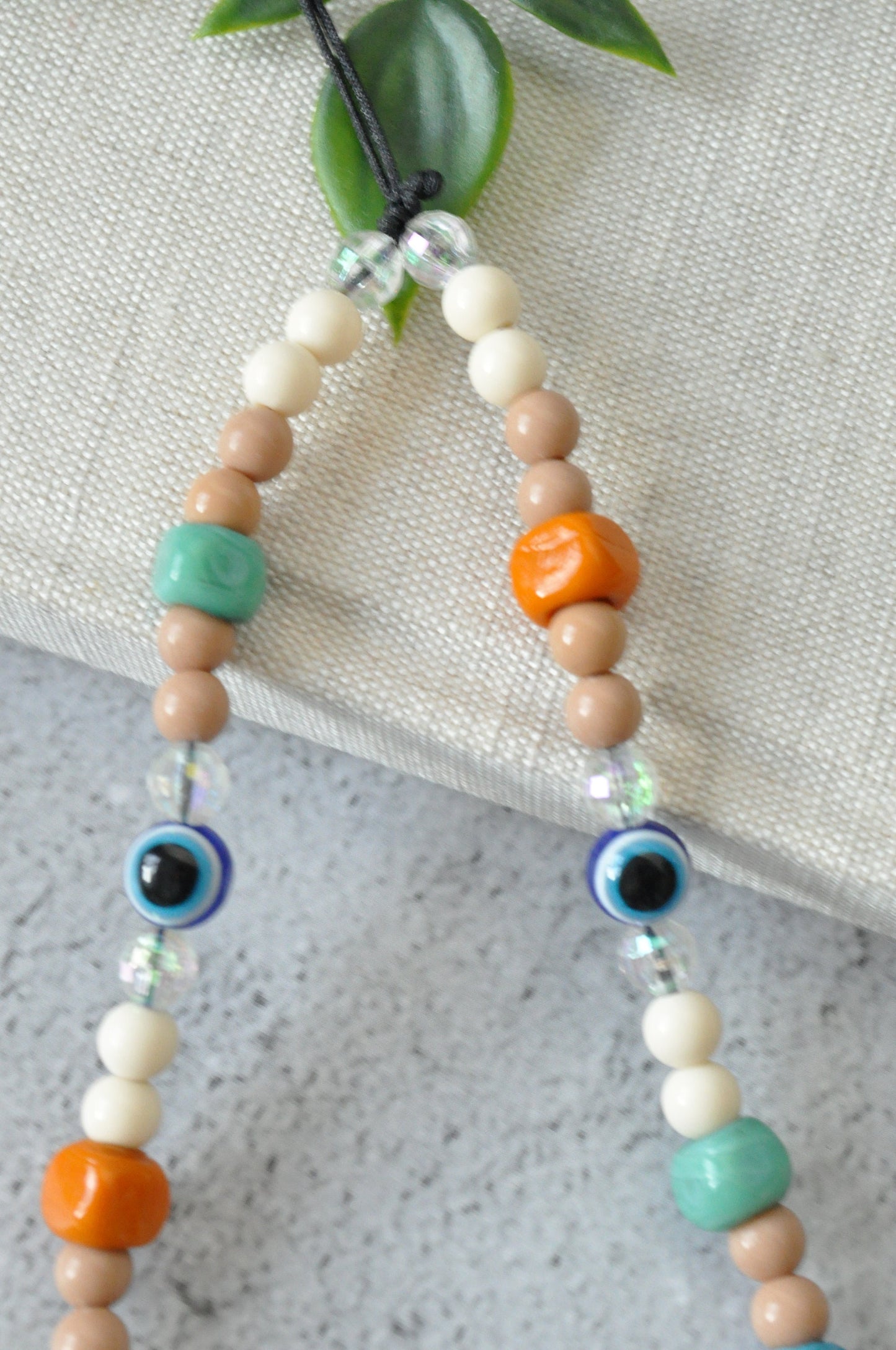 Evil Eye & Murano Beads Boho Phone Strap