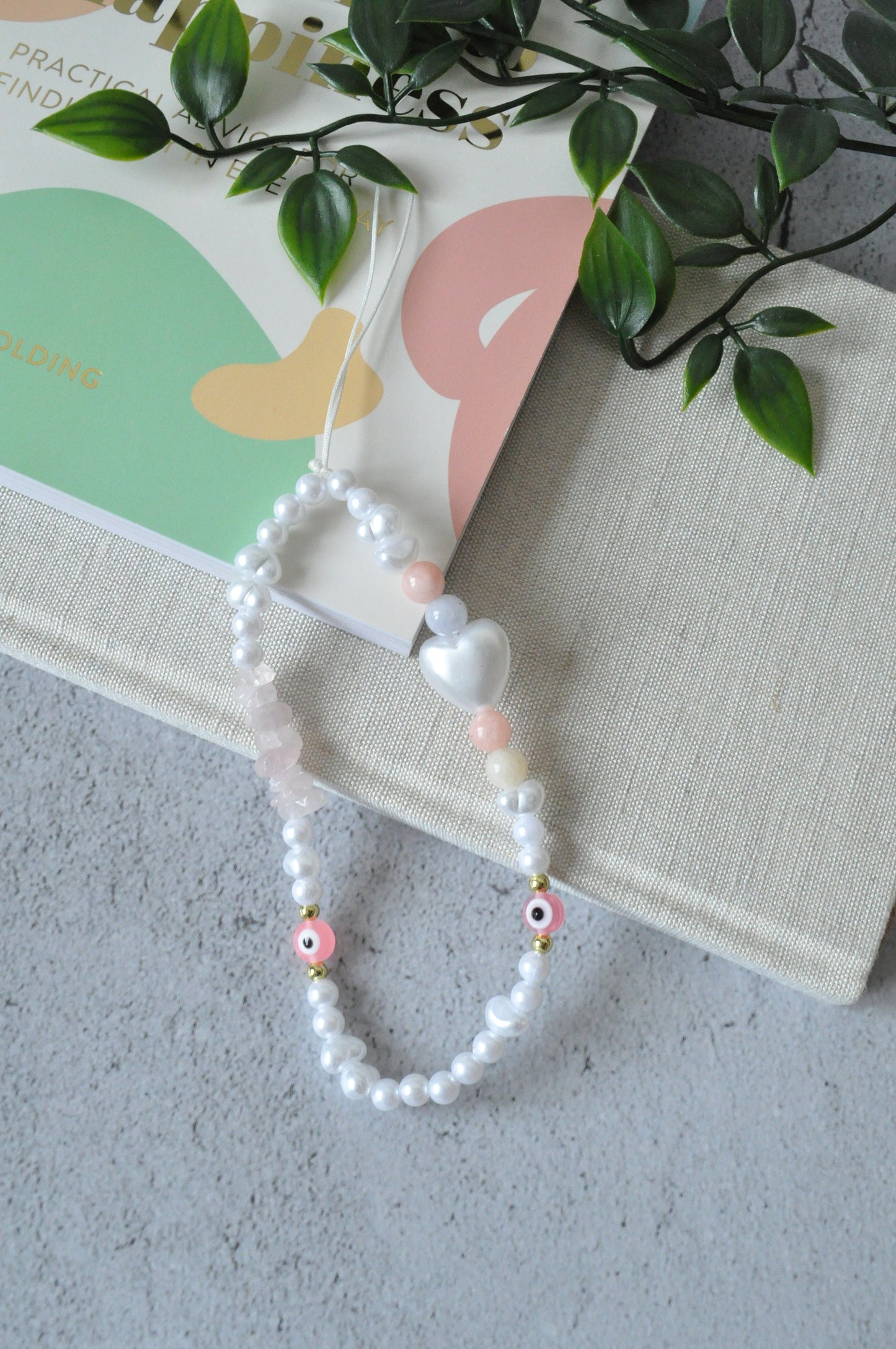 Pearl Phone Charm | Gemstone Phone Charm Strap | Personalised Phone Strap | Y2K Style